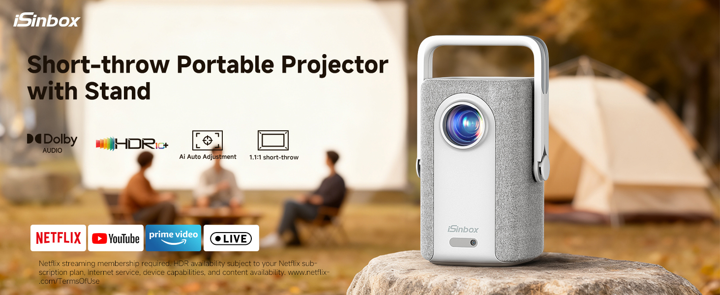 Amazon.com: 4K Outdoor Projector with WiFi and Bluetooth, iSinbox