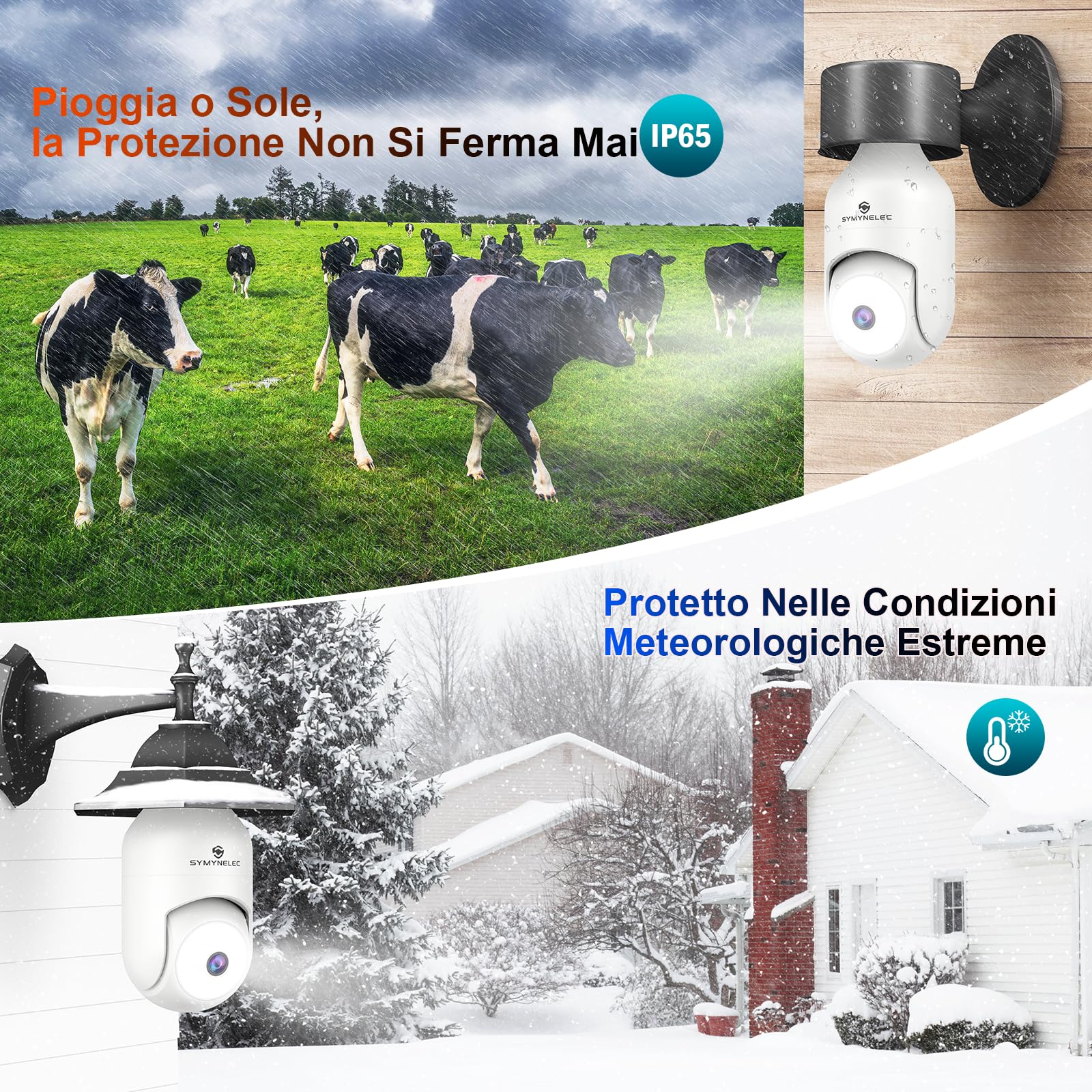 SYMYNELEC Telecamera Lampadina WiFi Esterno, 2K 4MP Videocamera Sorveglianza Senza Fili, Telecamera di Sicurezza con Allarme Sonoro e Luminoso, Visione Notturna a Colori, Audio Bidirezionale, 2PCS