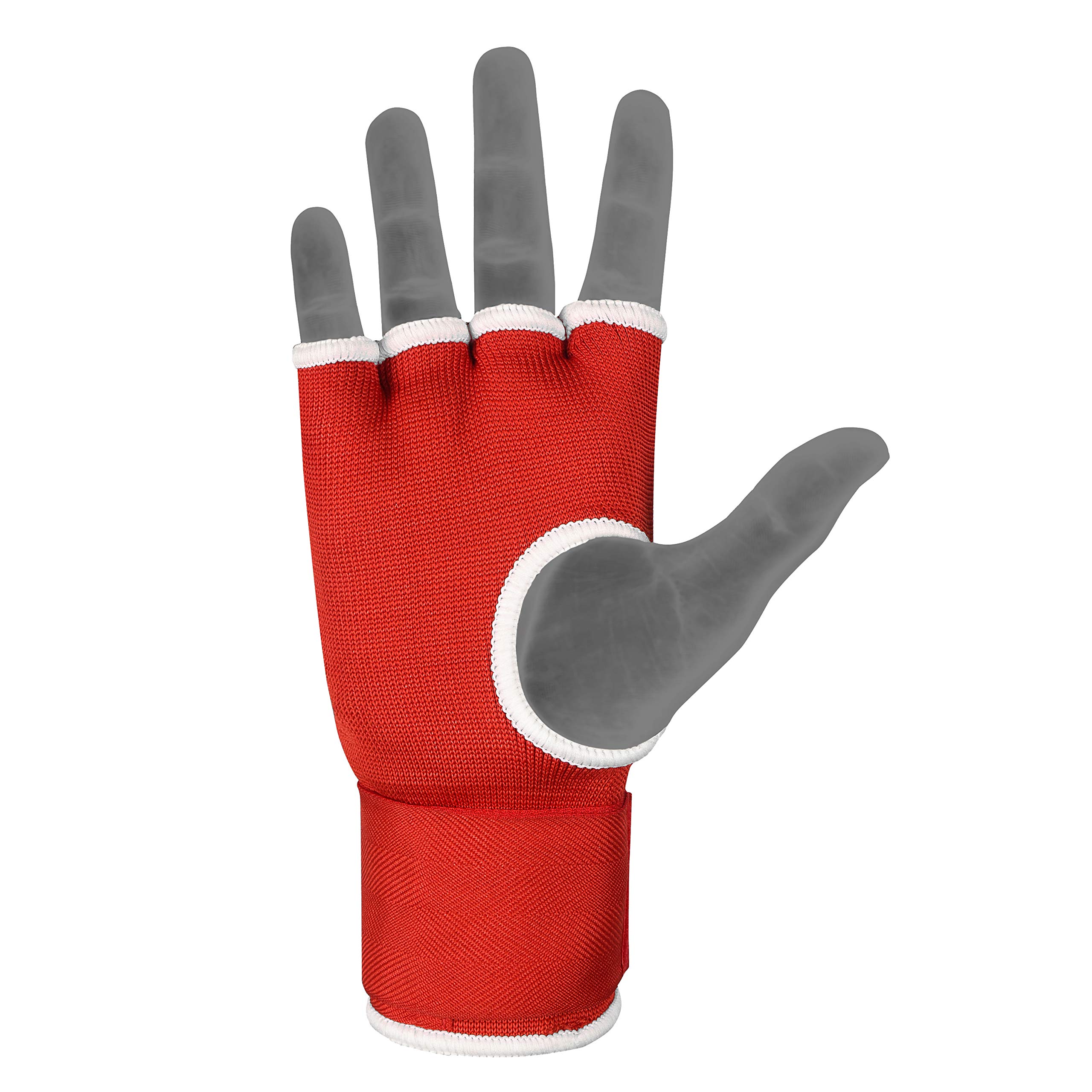 HUNTER Gel Padded Inner Gloves with Hand Wraps for Boxing (Set of 2) (Red, L/XL)