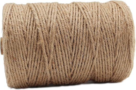 Jute Twine,3mm 656 Feet Macrame Cord,Jute Rope for Gardening Marking DIY Projects,String for Gift Wrapping,Picture Display,Wedding Decoration and Garden