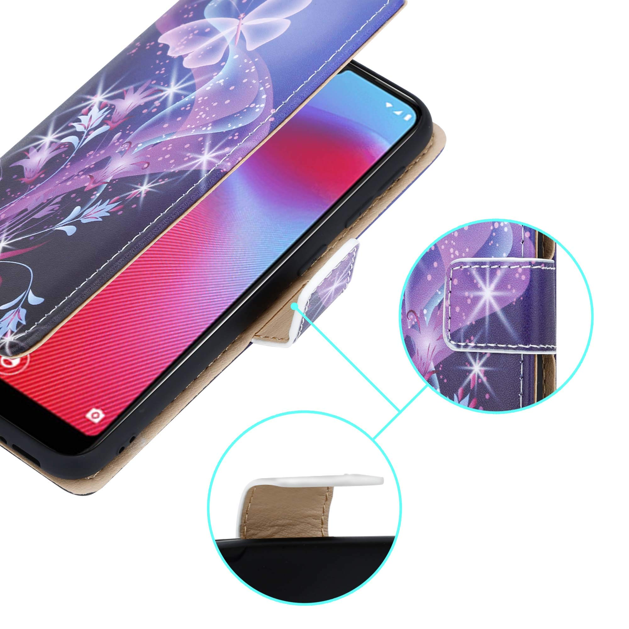 generale Compatibile con VODAFONE Smart N10 (VFD-630) Custodia Cover Case Stand Flip Magnetica Libro Gel Silicone TPU Protezione Portafoglio Eco Pelle Porta Carte (Nero