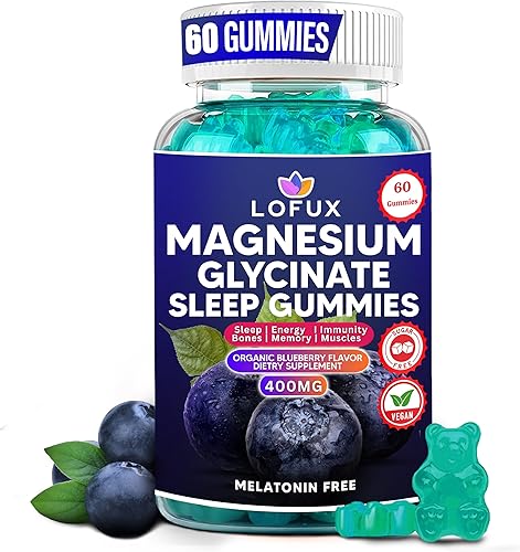 Gomitas de glicinato de magnesio de 400 mg, sin azúcar, aptas para veganas, mejoran el sueño, sin melatonina, gomitas de magnesio para dormir para