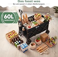 Cărucior pliabil Sekey Mini 4029, 60 l, capacitate 80 kg, cărucior de cumpărături compact și ușor cu mâner reglabil, negru 5