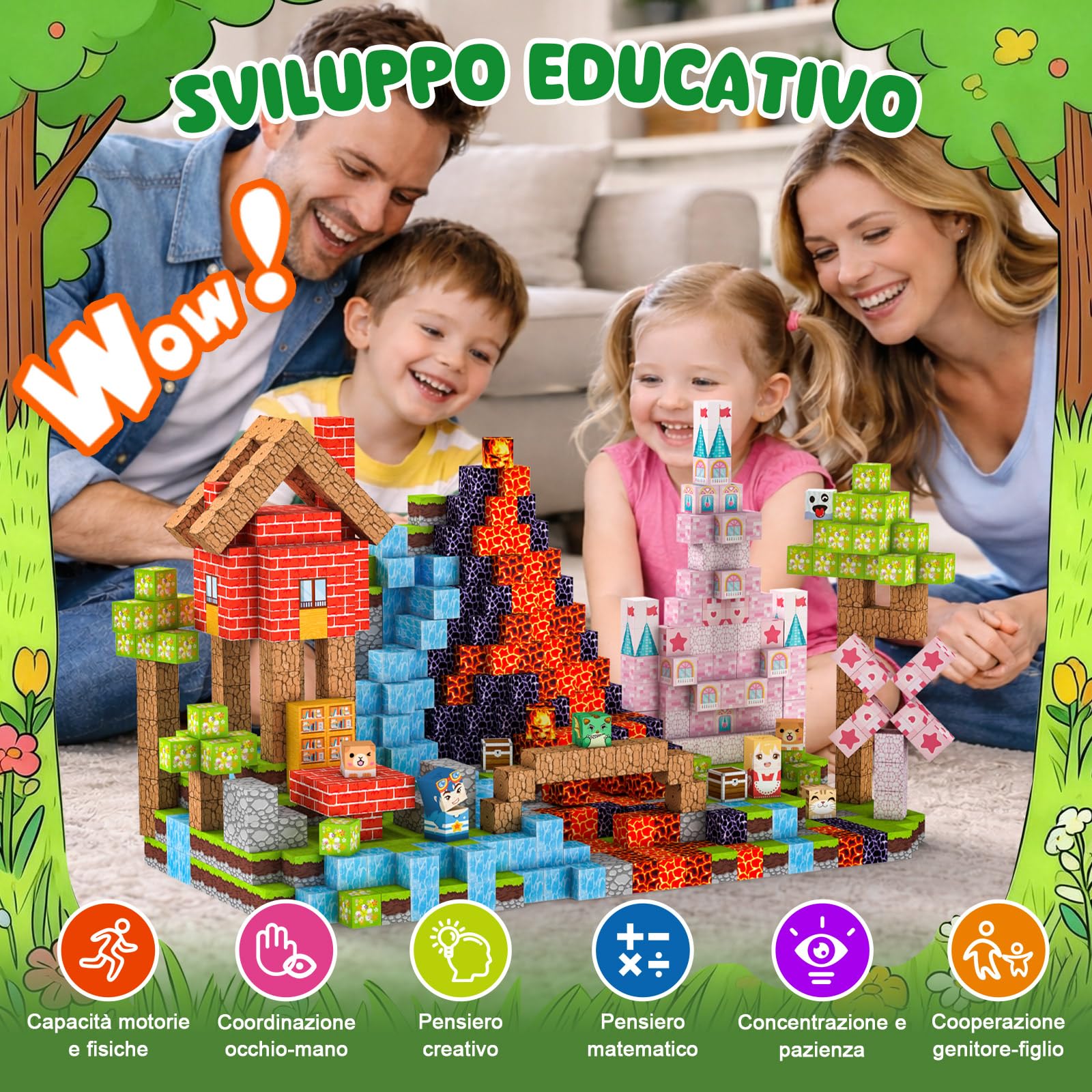 Costruzioni Magnetiche per Bambini 150 PCS 2CM 3+ Giochi Cubi Magnetici Blocchi Magnetic Building Blocks Giocattoli Montessori a Partire da 3 4 5 6 7 8 9 10 11 12 Anni Regali di Compleanno