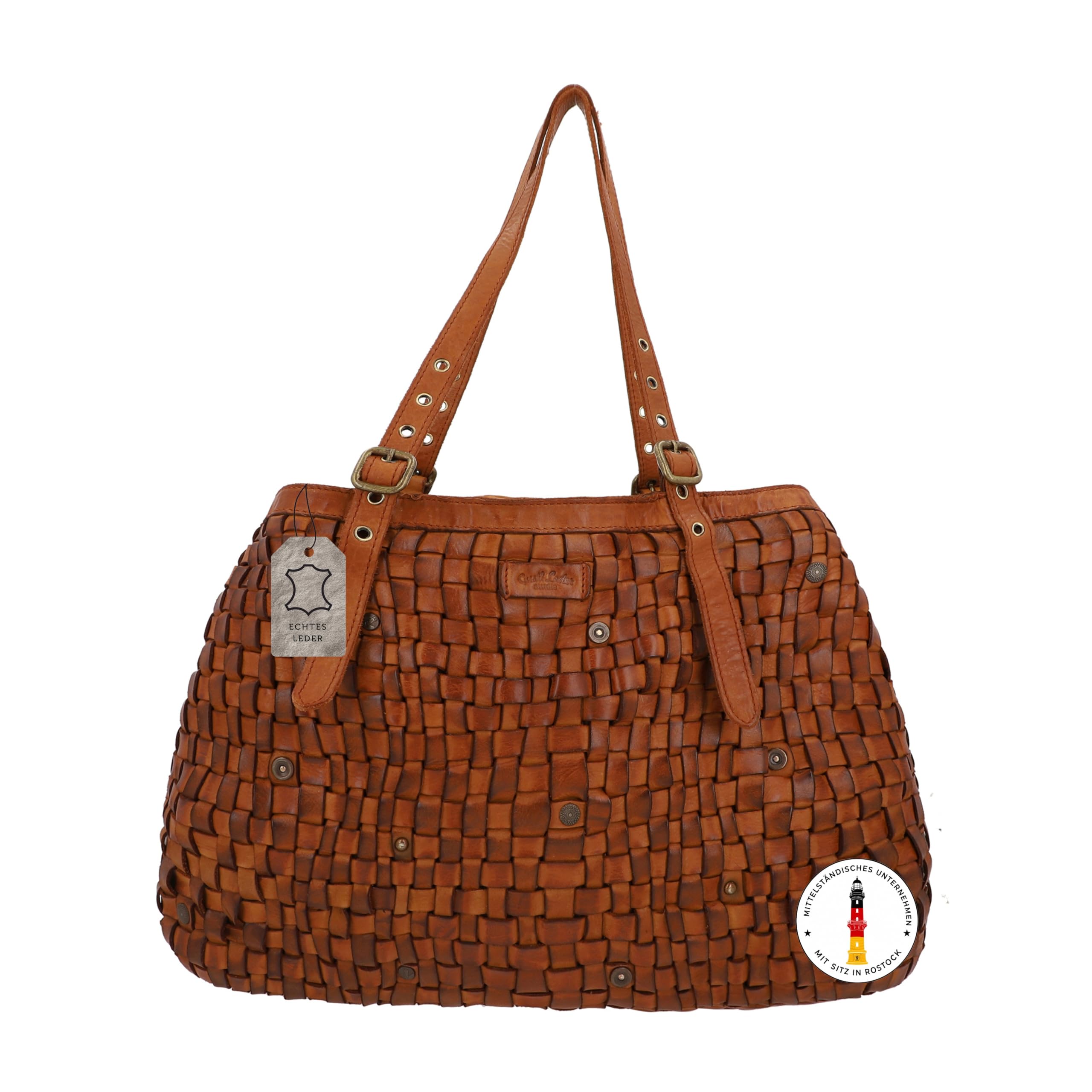 Gusti Bandolera de cuero - Demery bolso shopper cuero vintage mujer marrón