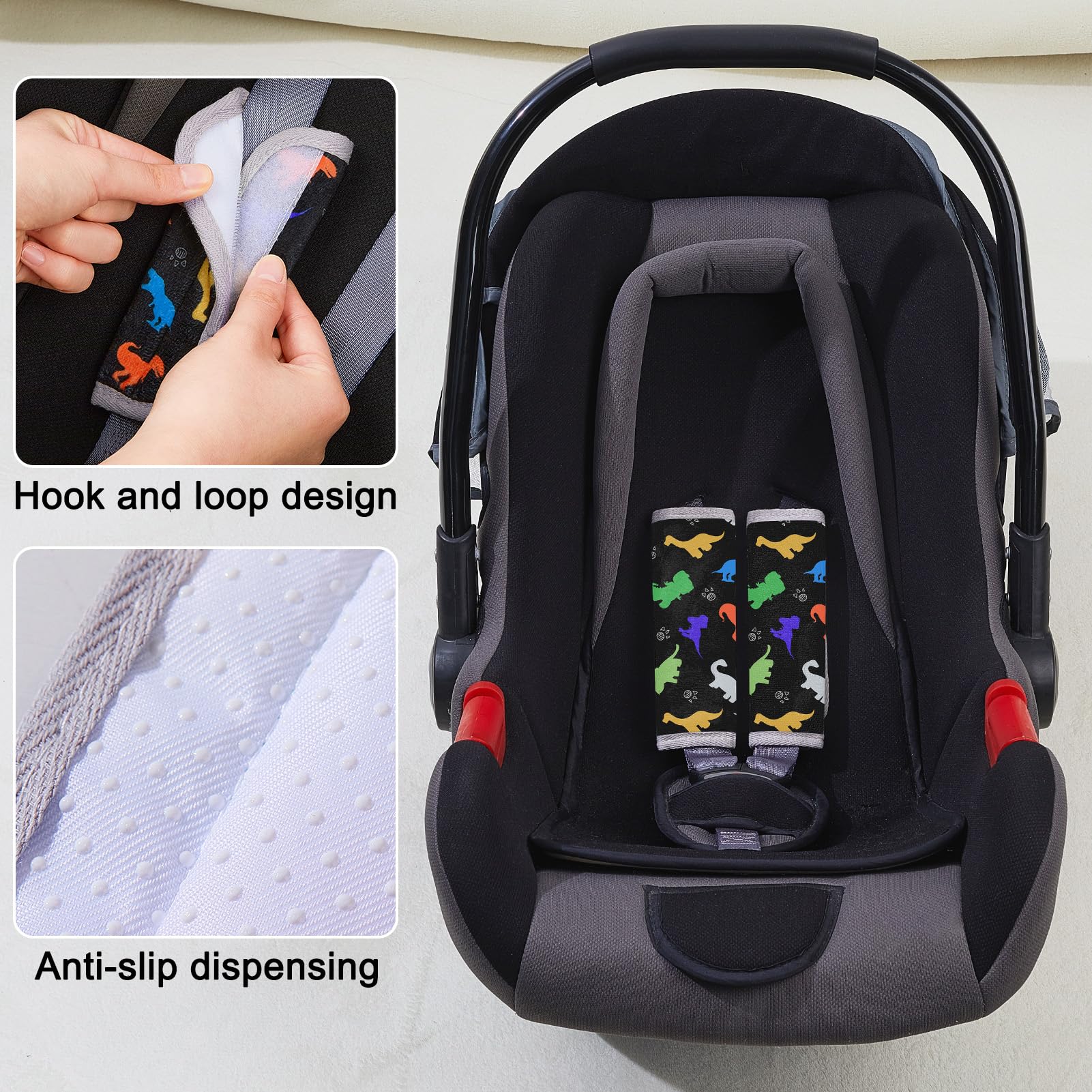 MHJY Copri Cintura di Sicurezza Auto Bambino Copricintura 2 Pezzi Imbottitura Cintura Sicurezza Bambini Protezione Cuscino per Passeggino Neonato Infante Ragazze Ragazzi