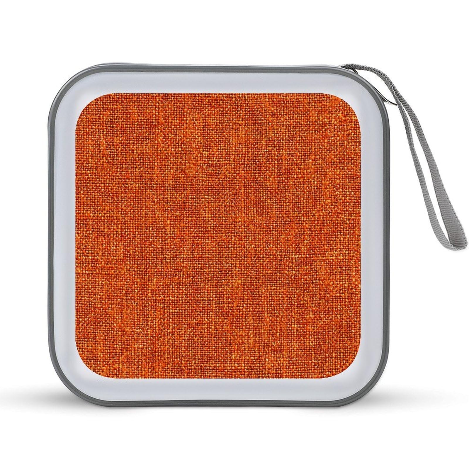 Jubonexis Orange Denim Pattern CD Case DVD Storage Case Portable for Car Home Travel