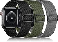 Vista 17 de DaQin Paquete de 3 bandas elásticas compatibles con Apple Watch Bands para Hombre de 1.65 pulgadas, 1.61 pulgadas, 1.57 pulgadas, 1.5 pulgadas
