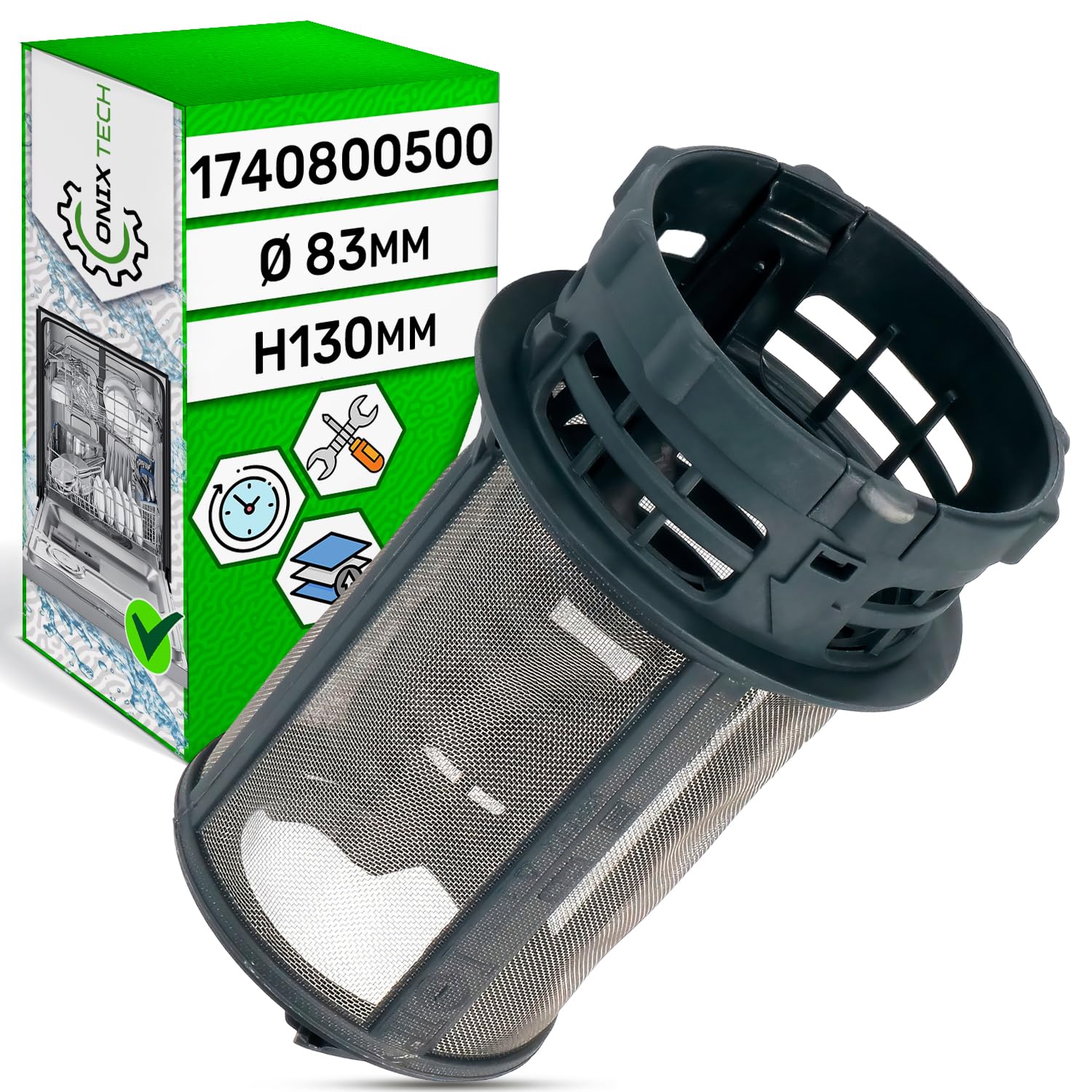 Sitko do zmywarki z oryginalnym kodem 1740800500 dla Beko - 5 lat . ONIX TECH