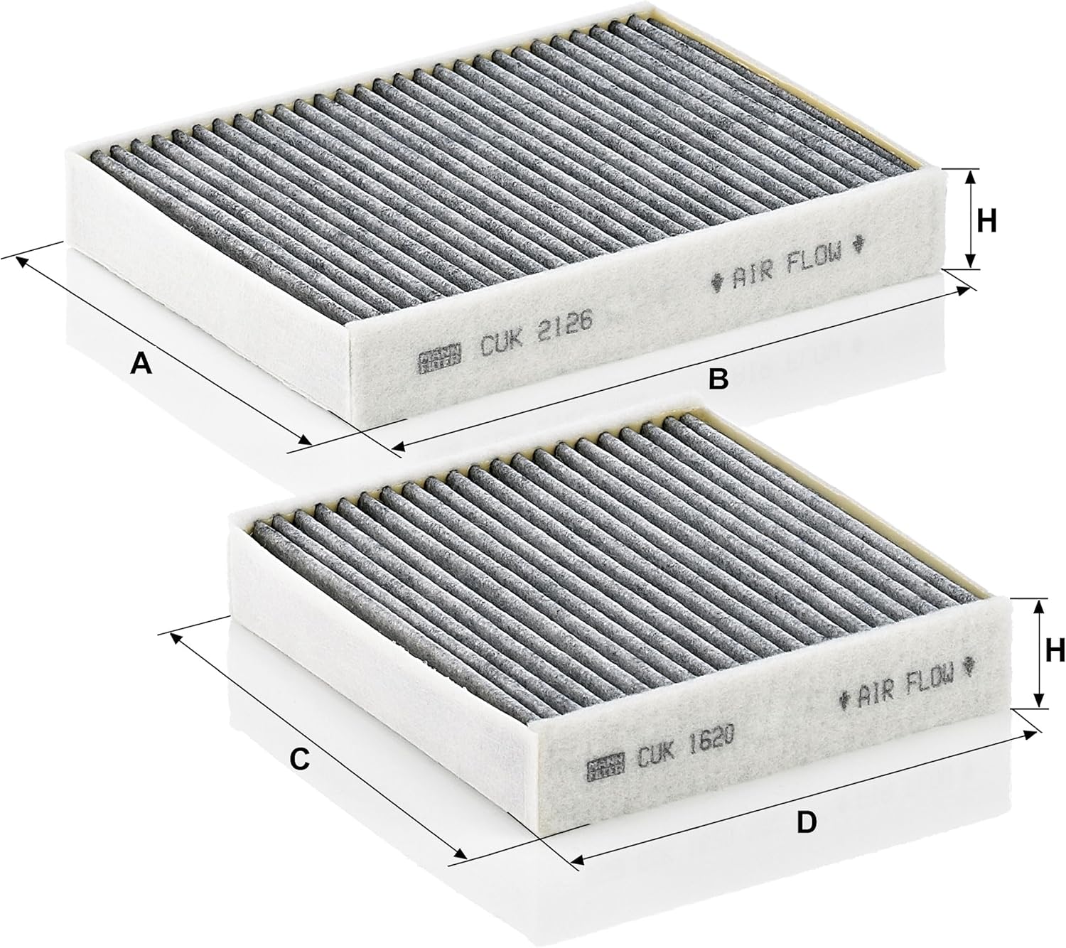 CUK21000-2 MANN-FILTER CABIN AIR FILTER CHARCOAL
