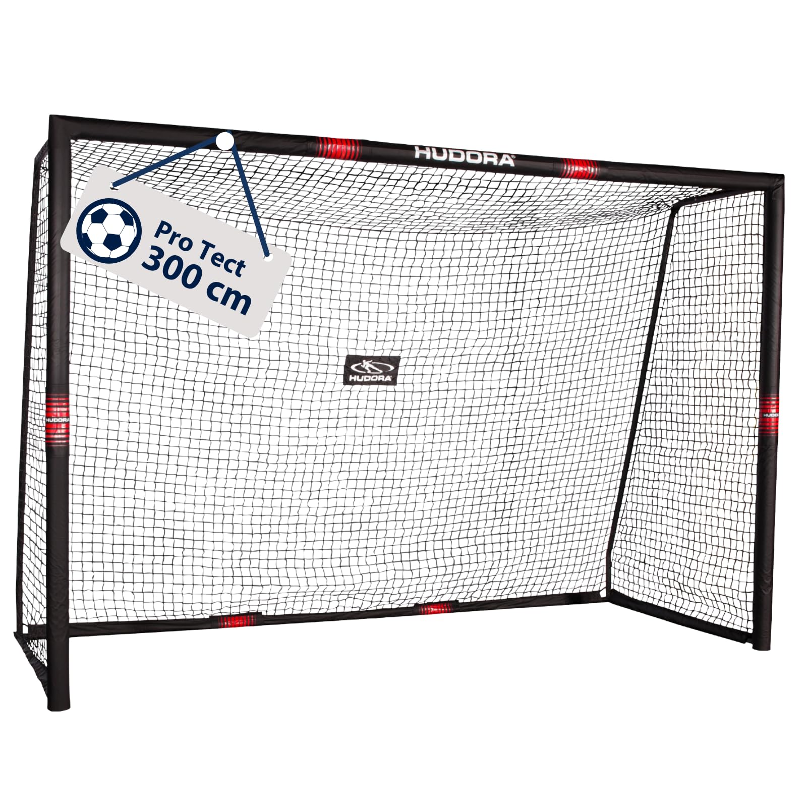 HUDORA Fußballtor Pro Tect - großes Fußballtor für Kinder und Erwachsene - Schaumstoff ummanteltes Fußballtor mit Netz - Hochwertiges Outdoor Tor mit Aufprallschutz