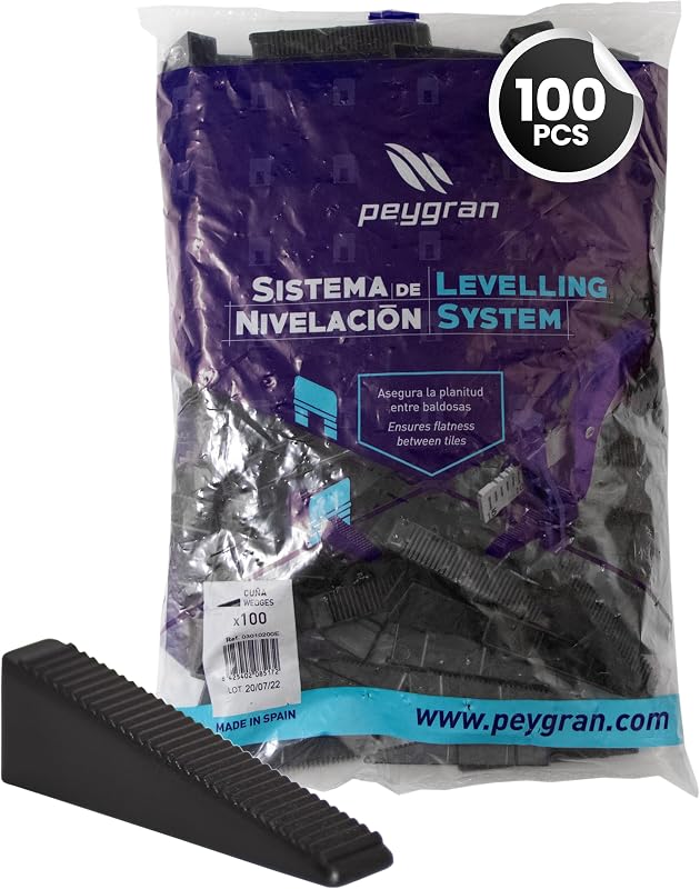Peygran Classic Cuñas niveladoras de azulejos – 100 piezas de herramienta de instalación de azulejos y piedras de alto rendimiento y resistente, cuñas de sistema de nivelación para profesionales y mejoras del hogar de bricolaje
