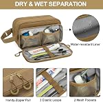 Sac de voyage tactique de toilette pour les hommes, Dopp Kit de rasage Sac d'organisateur de voyage de toilette avec sec & Séparation humide, MOLLE Webbing Design, Sac d'hygiène pour les articles de toilette, Douche, Accessoires de chambre