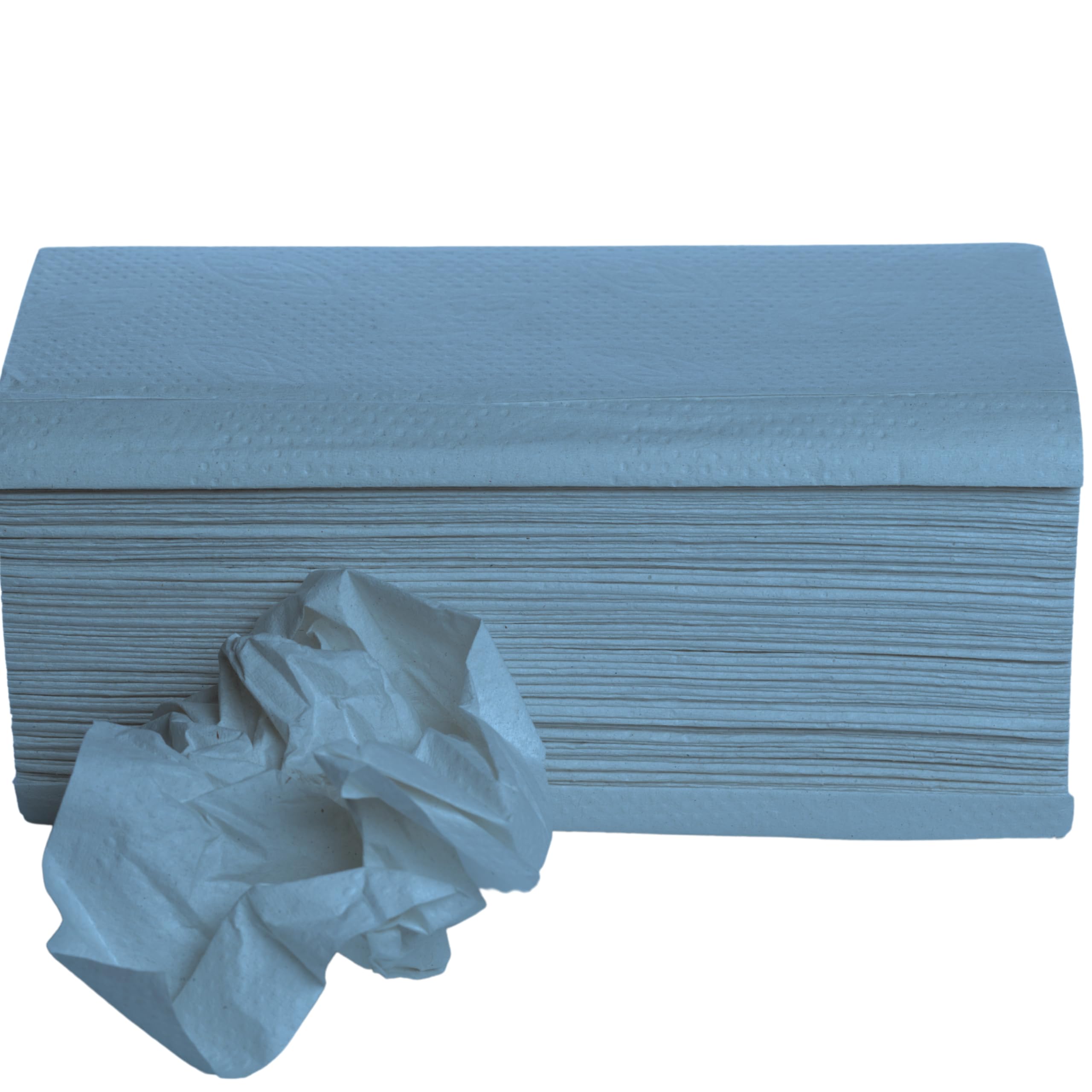 DSTOCK60 - Essuie-main enchevêtré Papier pliage en W bleu - Ouate de Cellulose - 2 épaisseurs - 22 x 35 cm - Carton de 3750 feuilles