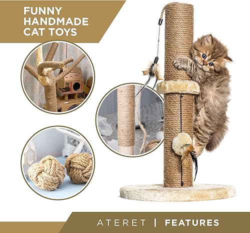 Miniatura 2 de ATERET Cuerda de sisal I de fibra natural trenzada I 34 pulgadas x 600 pies I Multiuso, ligera, resistente a la intemperie para uso en interiores y