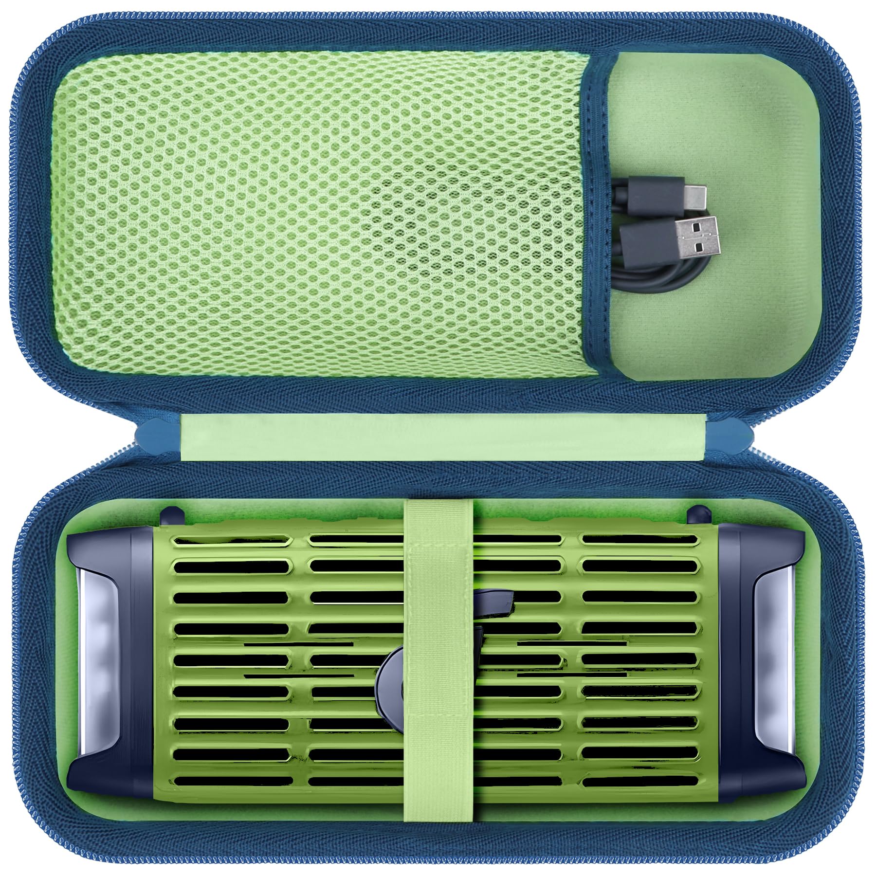 Lebakort Hard Travel Case for Soundcore Boom 3i Rugged Outdoor Speakers (Yellow Green Deep Blue)