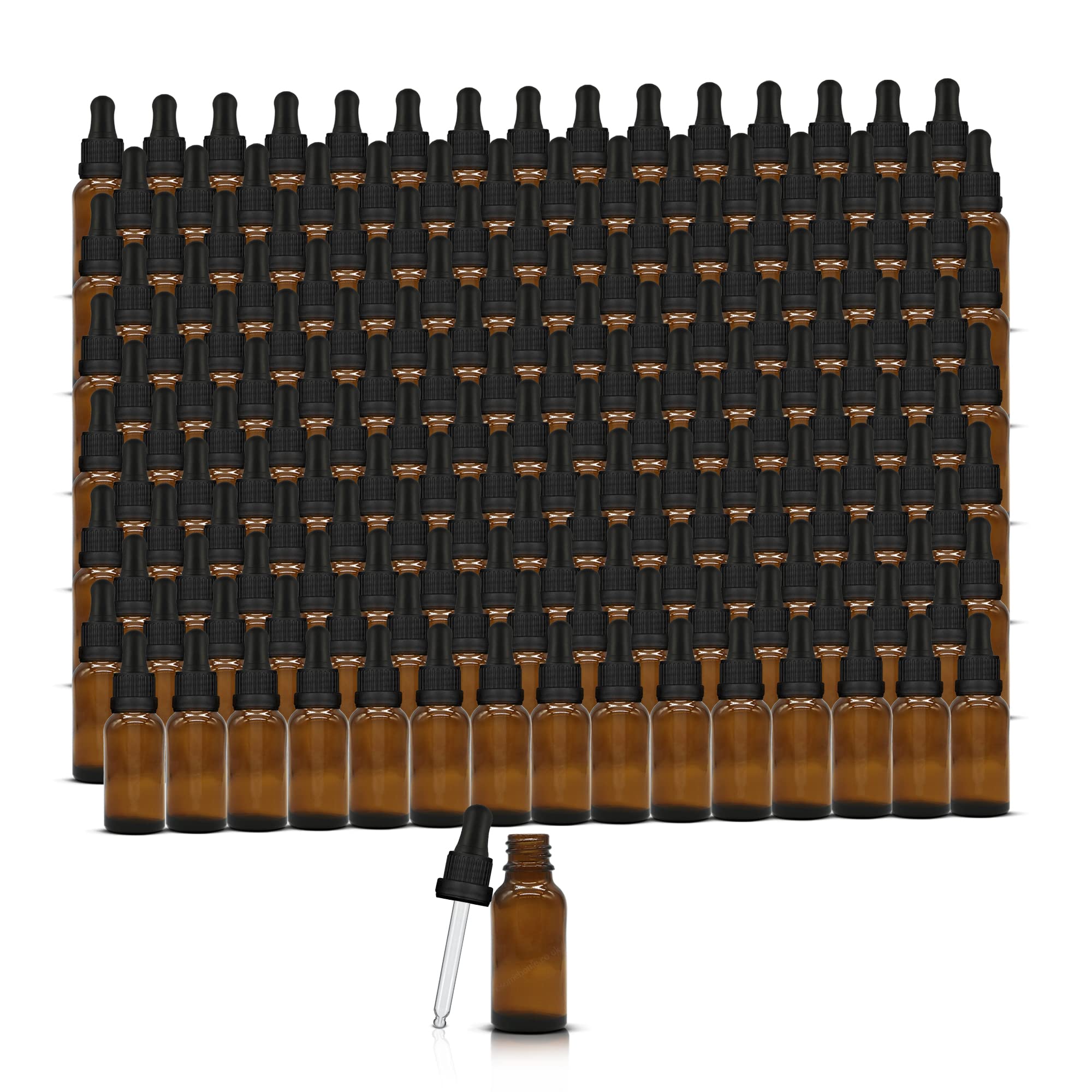 Großhandelspackung mit Augentropfen, 20 ml, bernsteinfarbene Glas-Tropfflaschen, manipulationssichere Pipette, Braune Flaschen für ätherische Öle, Labor, Aromatherapie, Chemie