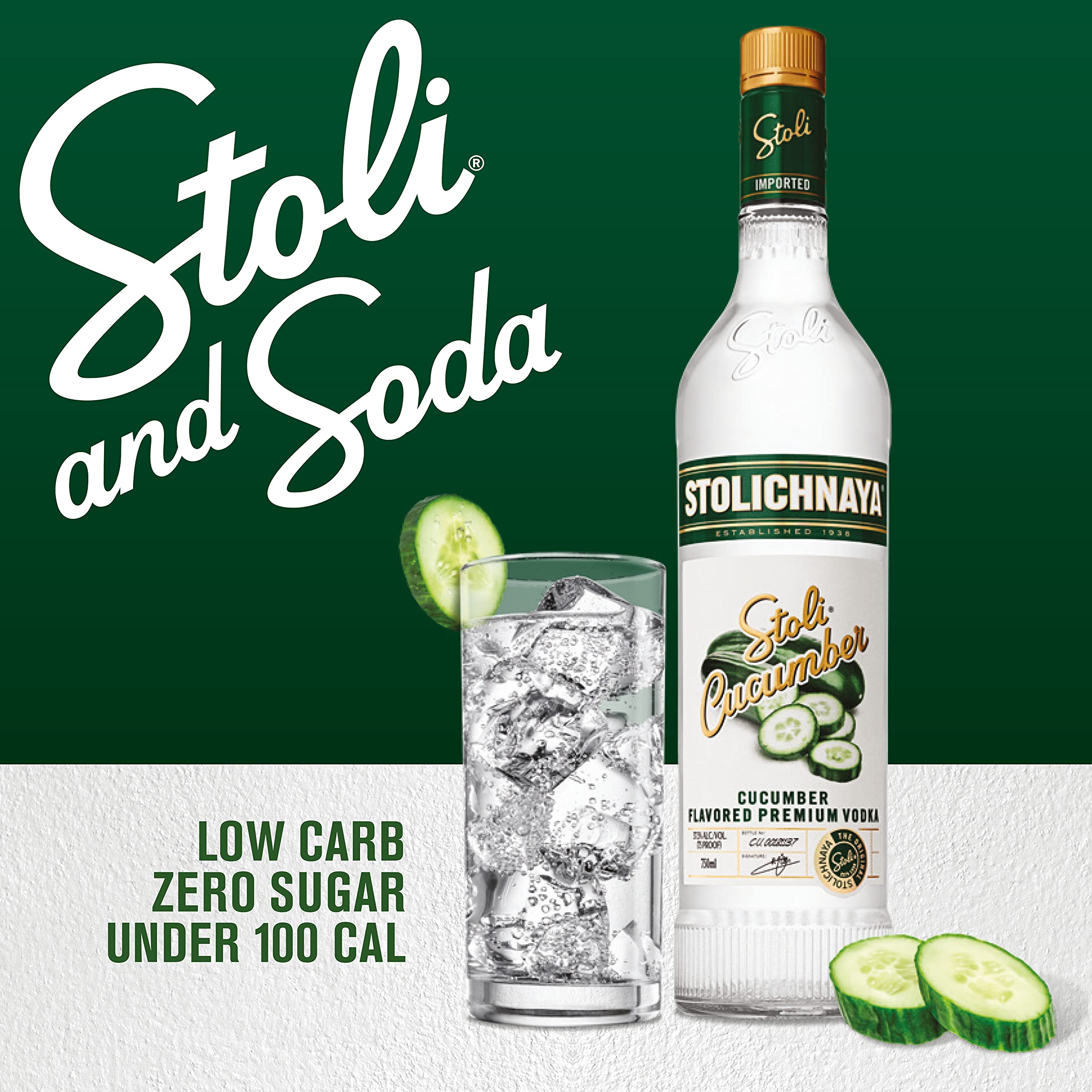 Stolichnaya Cucumber Vodka Premium Cucumber Flavour Vodka 38