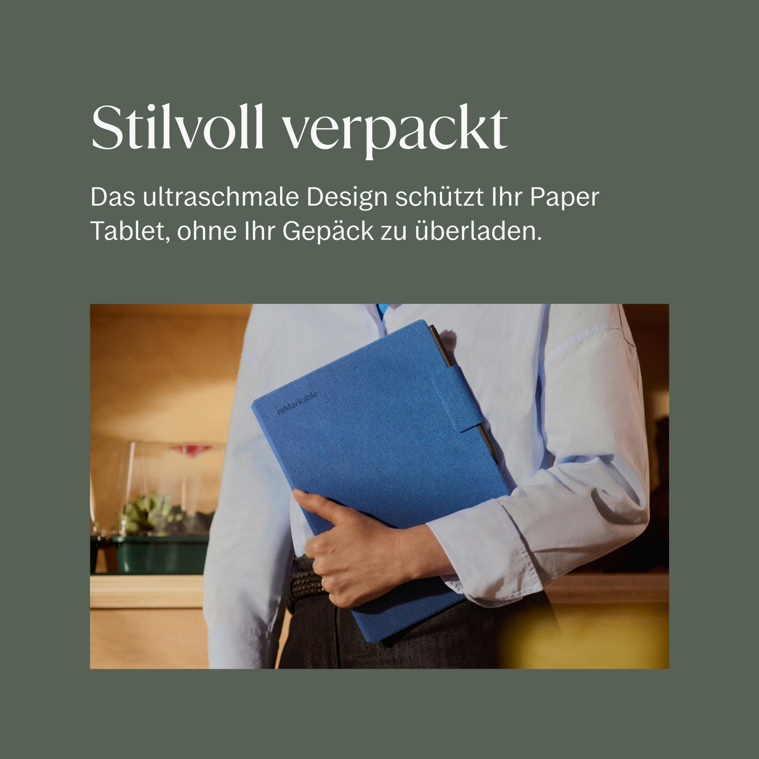 reMarkable Paper Pro Book Folio – Kobalt | Mosaikgewebe Book Folio für dein 11,8-Zoll reMarkable Paper Pro Tablet, leichtes Tablet-Schutzcase