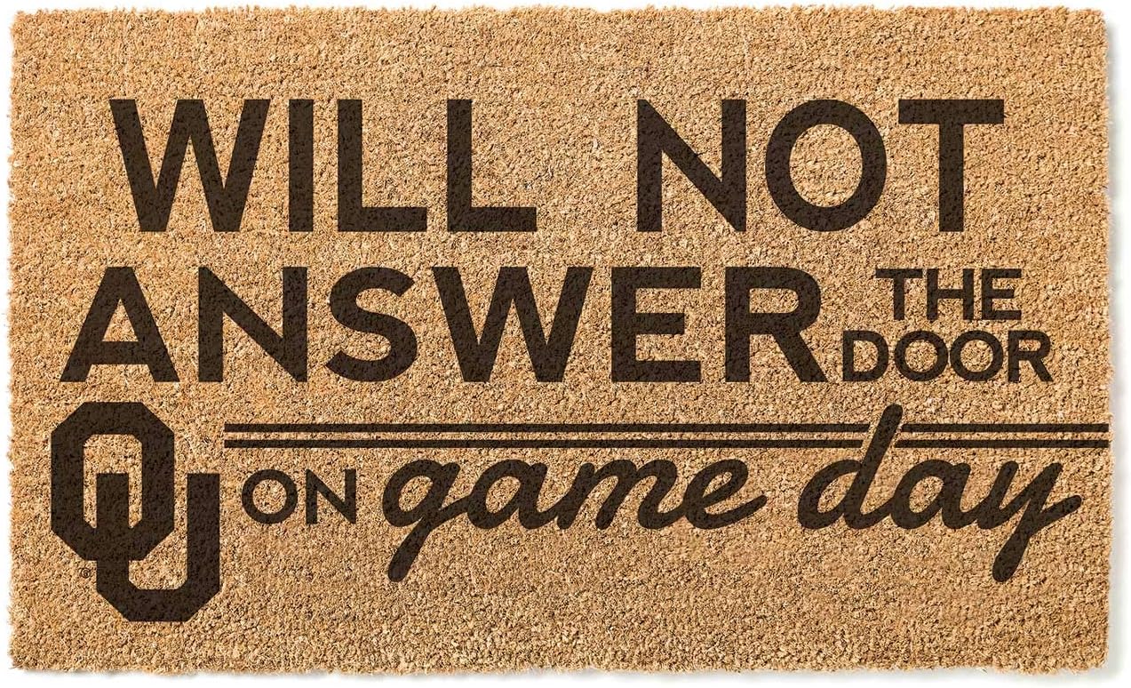 KH Sports Fan Oklahoma Sooners Will Not Answer Team Coir Doormat, Multi