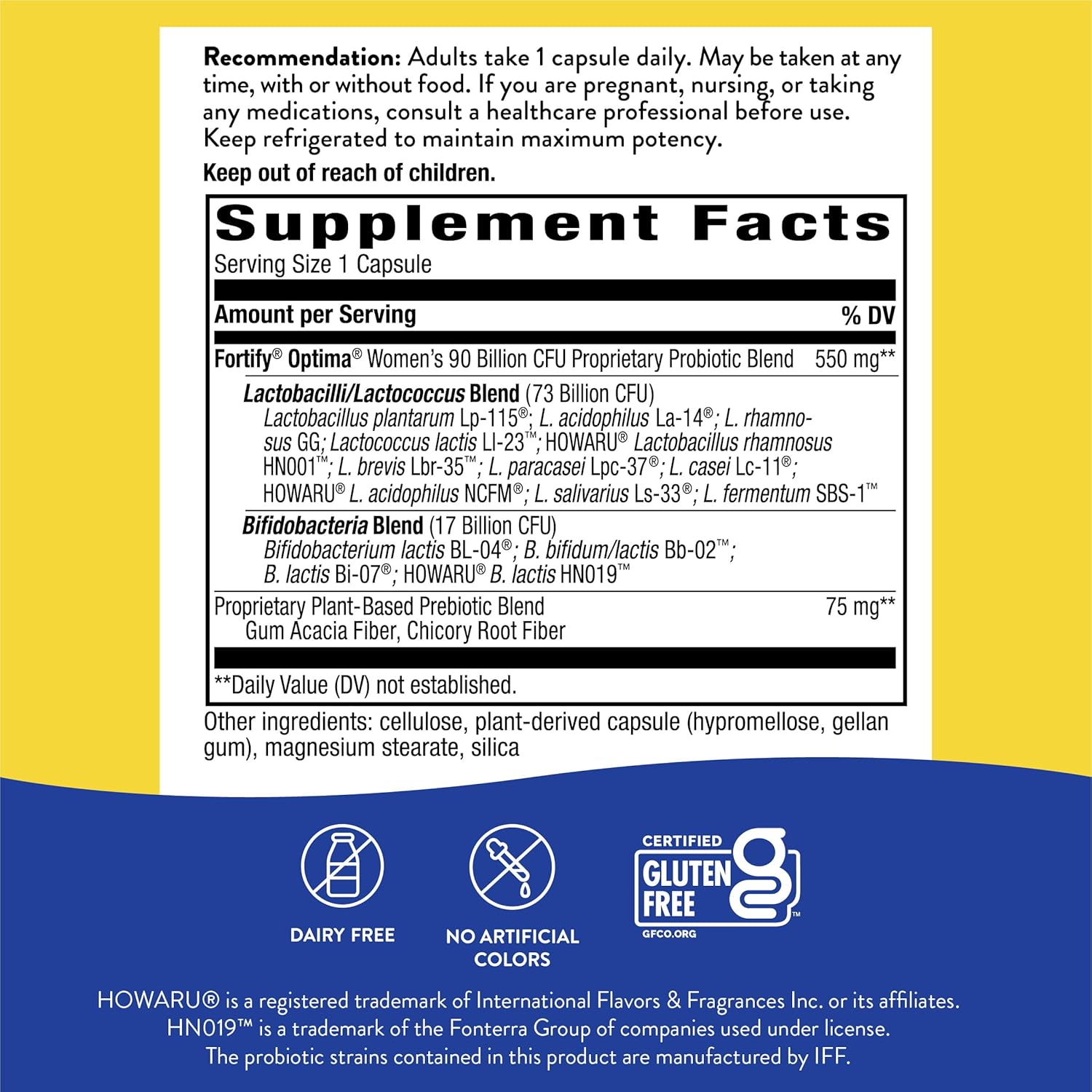 Nature's Way - Primadophilus Optima Women's 90 Billion Active Probiotics - 30 Vegetarian Capsules