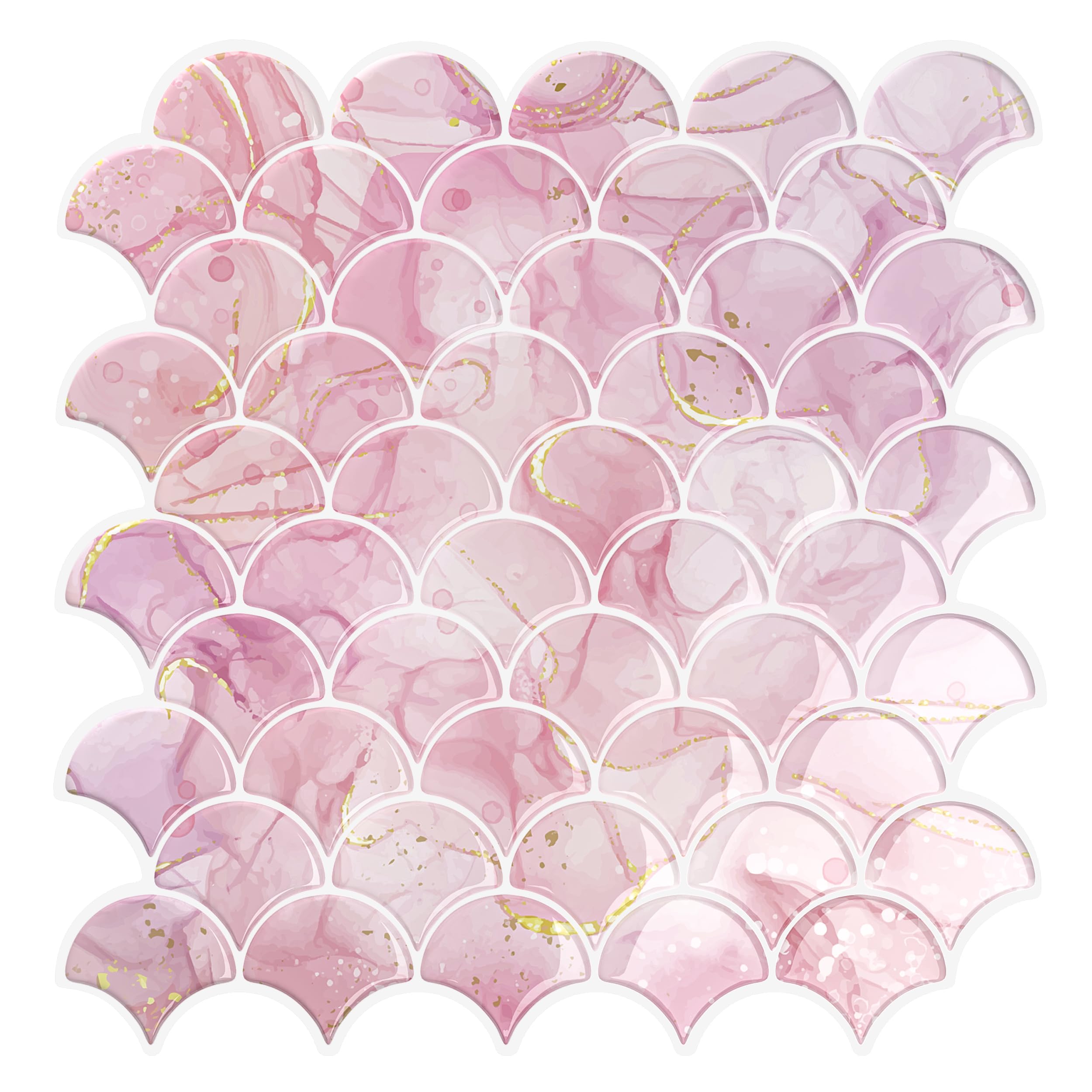 Piastrelle Adesive 3D Per Cucina E Bagno - Design Rosa Magenta - 16 Piastrelle 30x30 Cm - Impermeabili E Resistente Al Calore - Facili Da Applicare - Foto 11