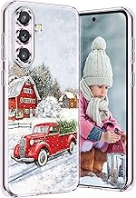 Samsung Galaxy A35 Slim Silicone Protective Case with High Transparency Anti-Yellowing Soft Cover for Samsung A35 4G/5G Christmas (D)