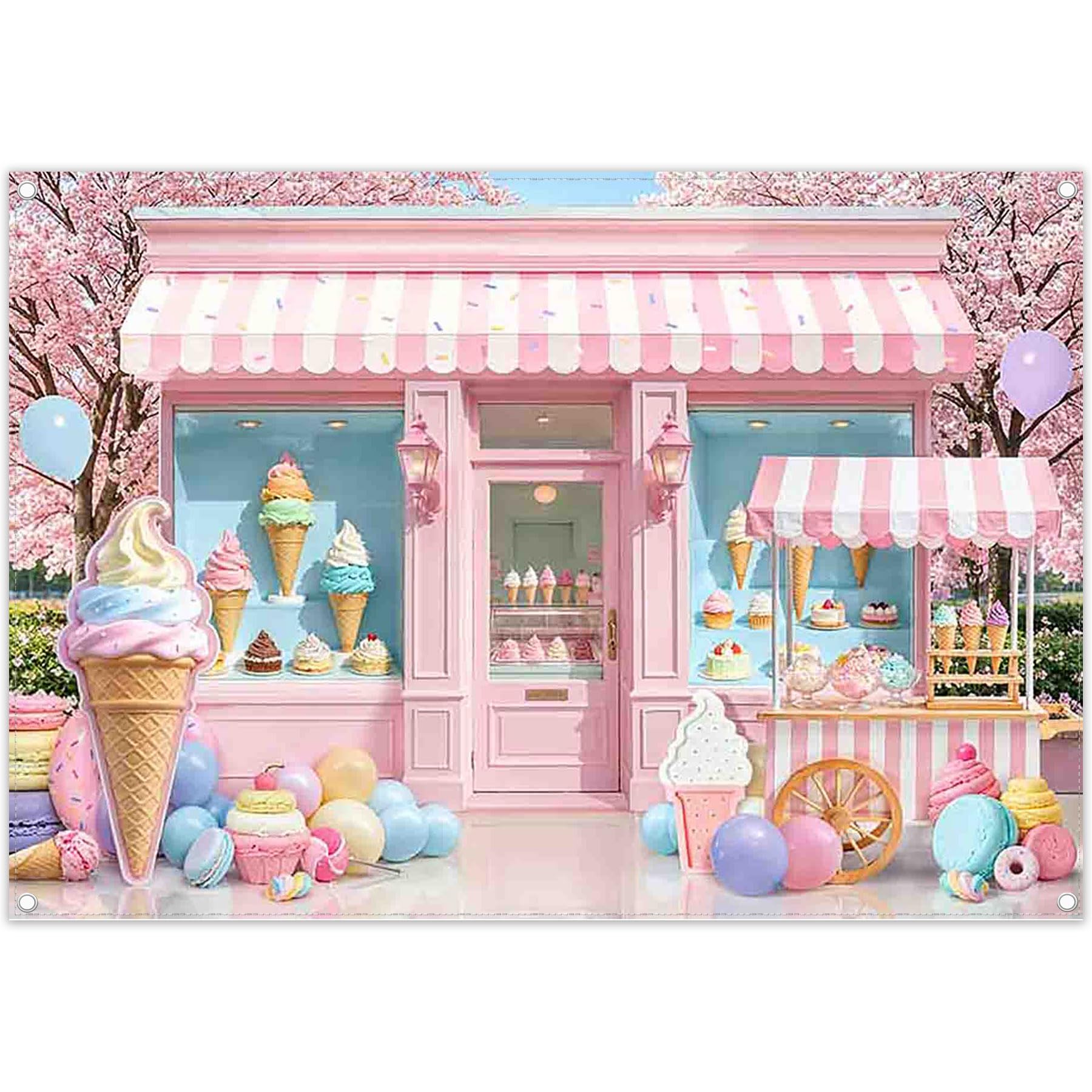 Photo 1 of Swepuck 10x8ft Fabric Ice Cream Shop Backdrop