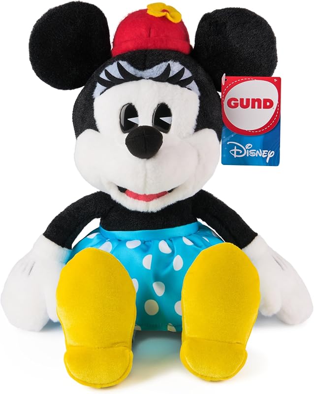 GUND Disney Official Minnie Mouse 14-Inch Deluxe Plush Toy for Ages 1+ | Inspires Fun Disney Roleplay and Creative Storytelling; Soft, Comforting, Collectible Deluxe Plush with Tactile Play Details