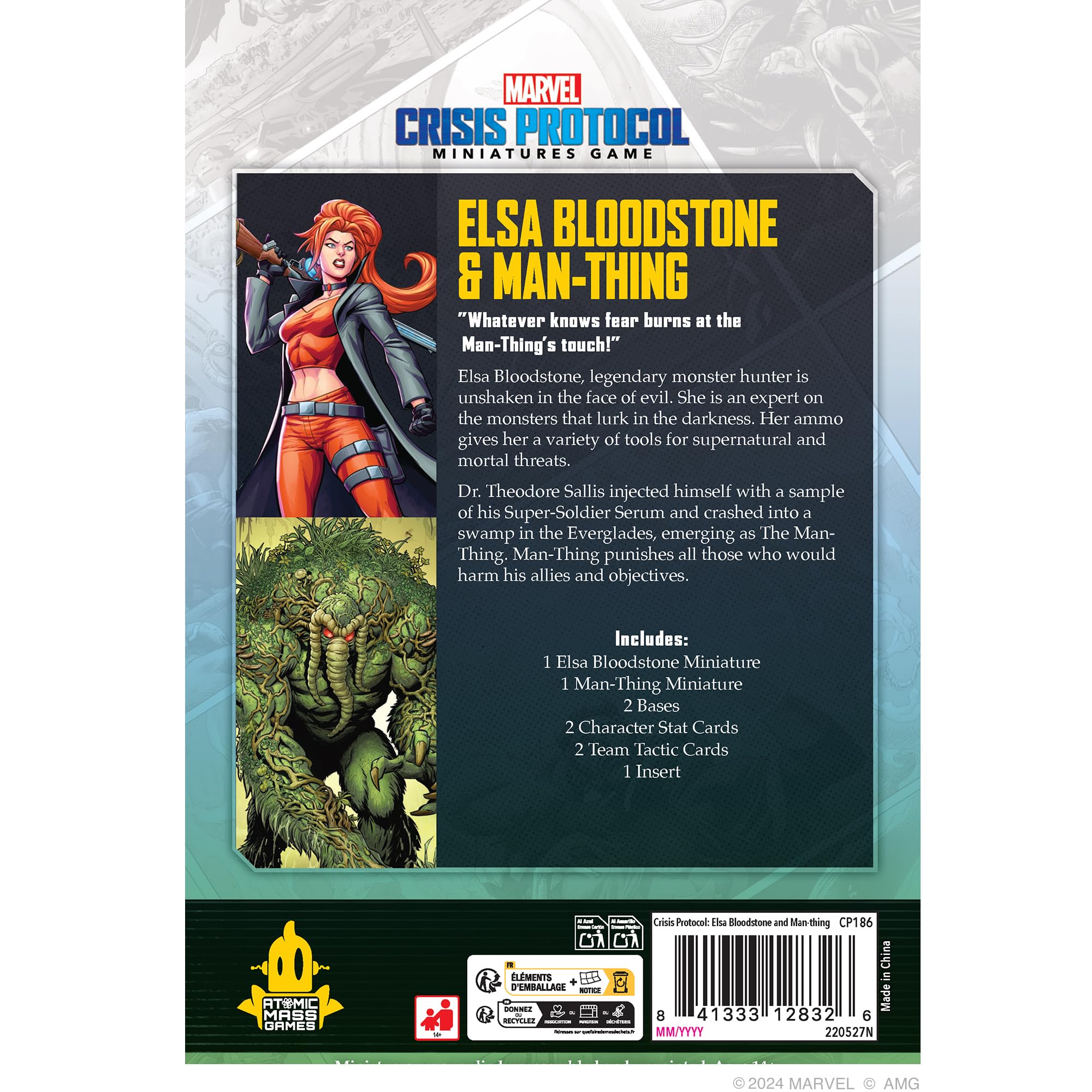 Atomic Mass | Marvel Crisis Protocol Elsa Bloodstone and Man-Thing Gioco in miniatura in inglese per età 14+ | Gioco di guerra con lancio di dadi per 2 giocatori | Espansione Marvel Crisis Protocol