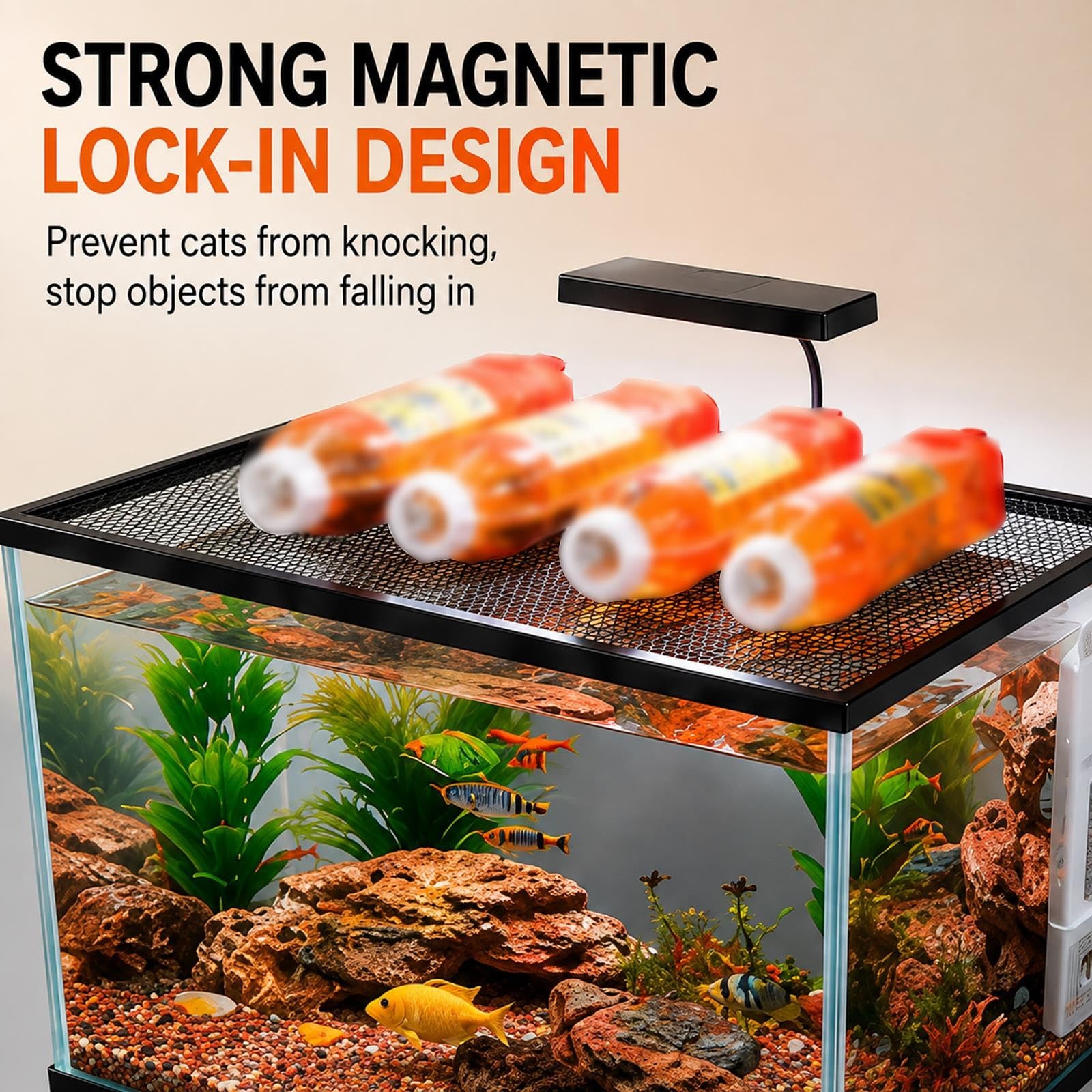 Coperchio per Acquario Magnetico Anti-Salto, Rete Anti-Salto per Acquario