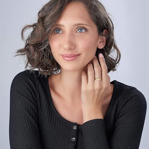 Vista 3 de MyNameNecklace MYKA - Anillo redondeado unisex hebreo pulido - Joyería personalizada, Metal