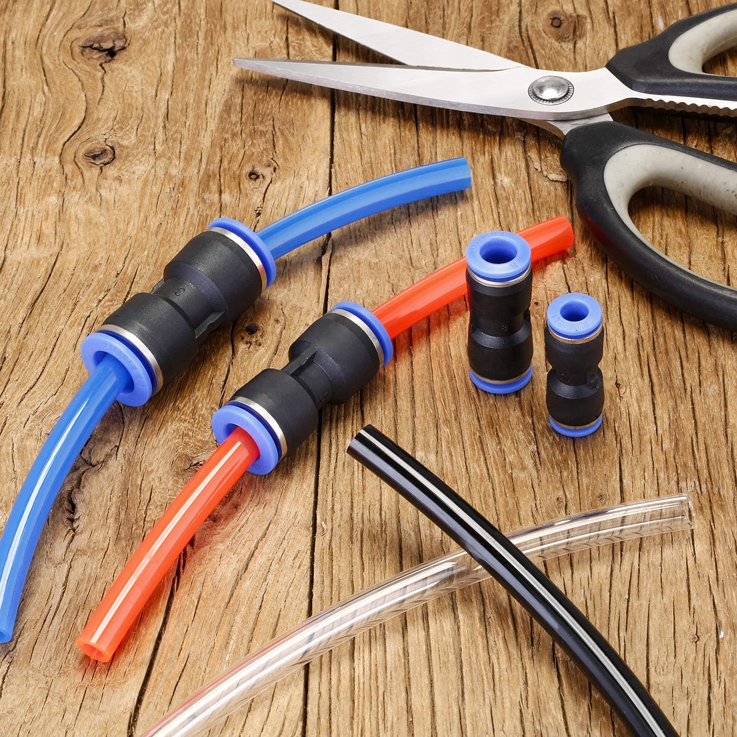 40 pezzi di fissaggio rapido Air Push da 6 mm, connettori pneumatici, splitter/angoli/raccordi a T, kit per tubi dell'aria per tubi da 6 mm