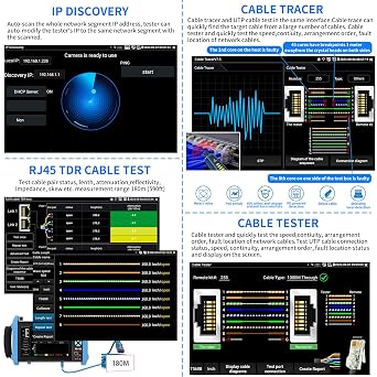 Rsrteng IPC-9800MOVTADHS Pro Full Features CCTV Camera Tester 8K 32MP IP Camera Tester wtih POE++ Max 90W, CCTV Tester with 4K TVI CVI AHD SDI Support DMM OPM TDR 1CH SFP HD VGA WiFi Network Tools