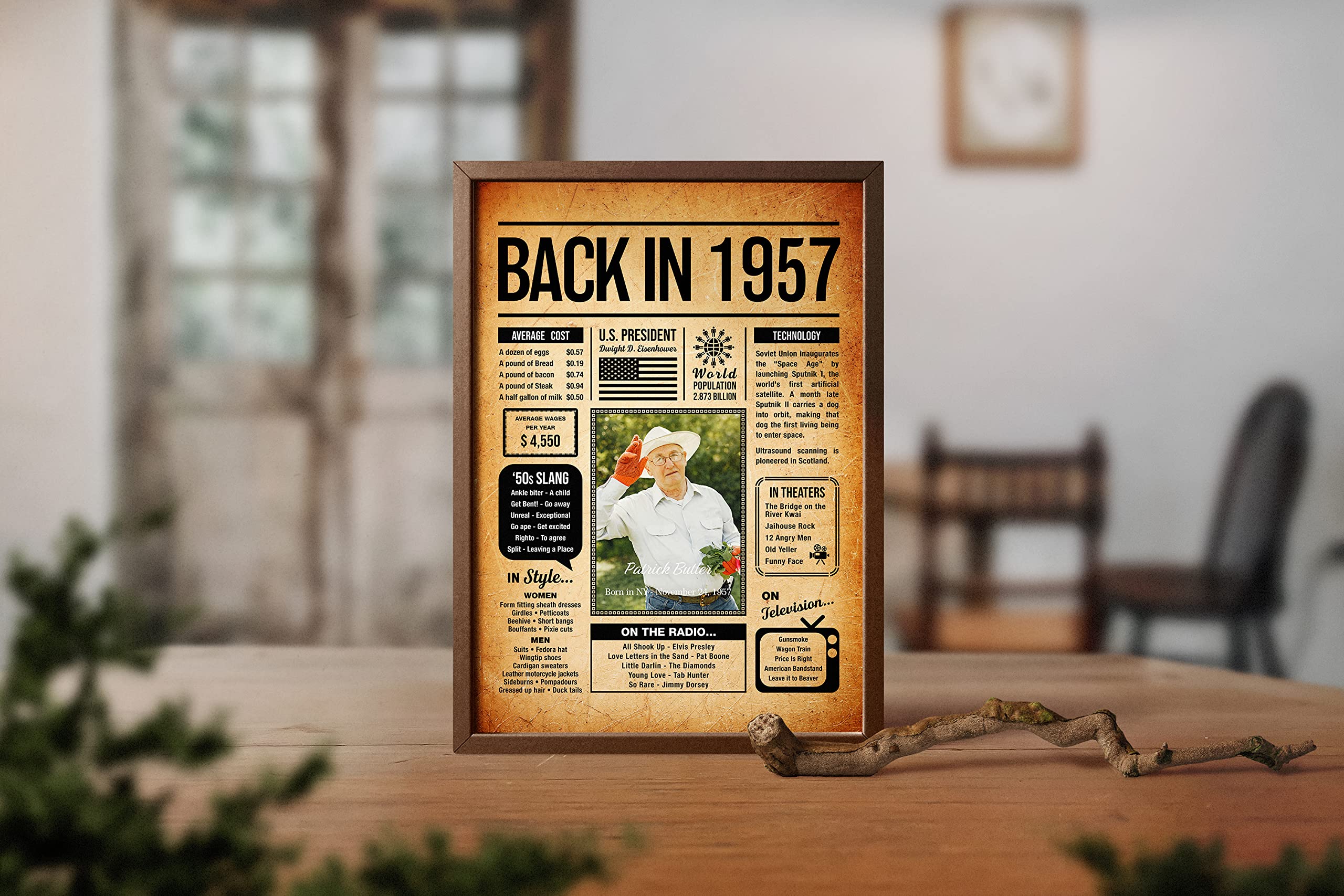 Amazon.com: Back in 1957 Poster Sign, Personalized Birthday Gifts