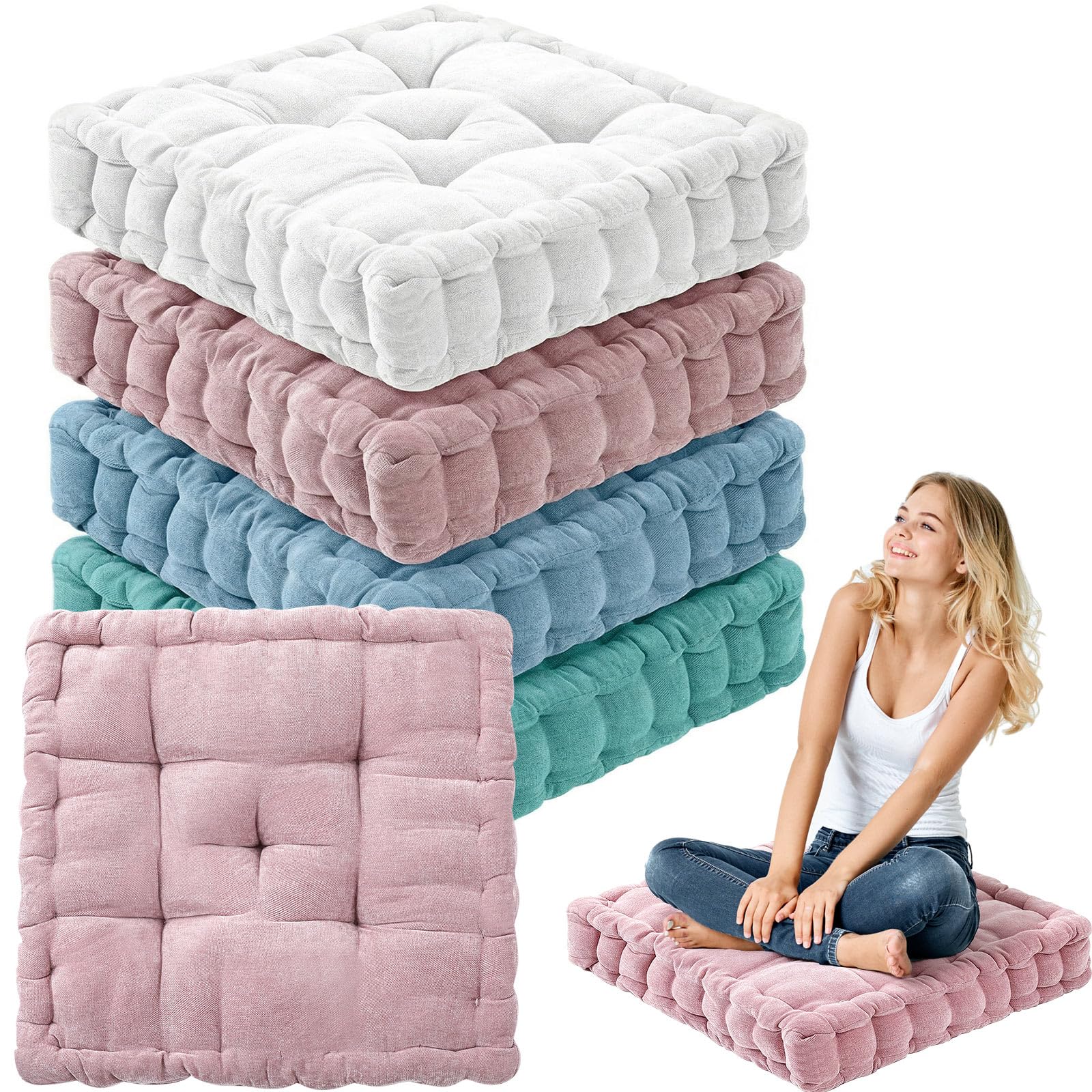 Amazon.com: Jerify Floor Pillow Cushions Large Round Square Large