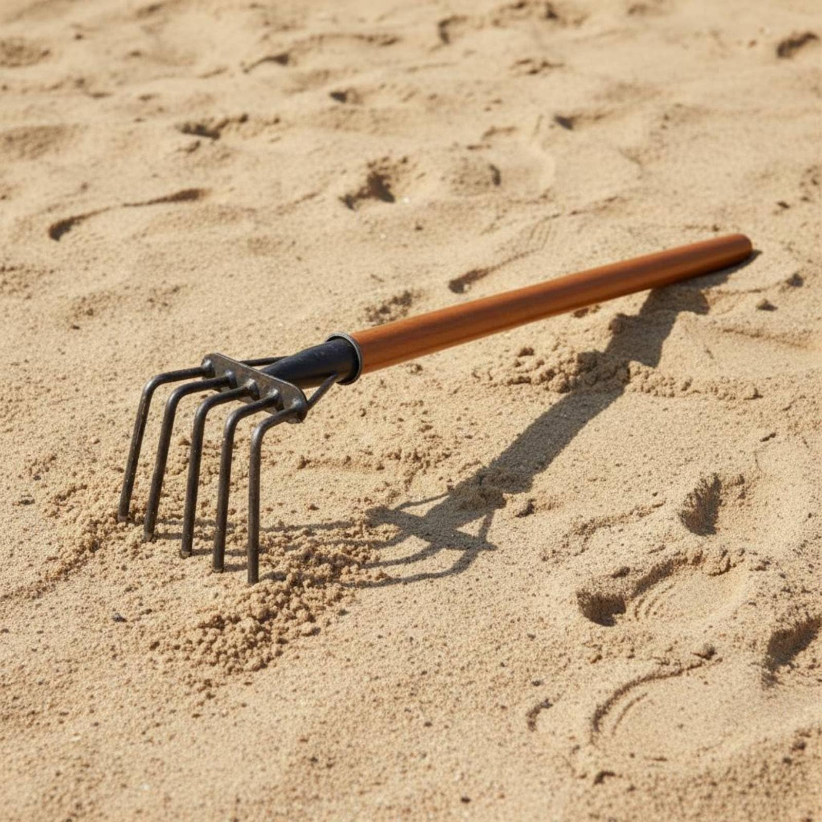 Rastrello per Vongole Rastrello Giardino Coltivatore Manuale Attrezzo Mano per Diserbo Aerazione Raccolta Arachidi di Mare Struttura Acciaio Legno , style to 2