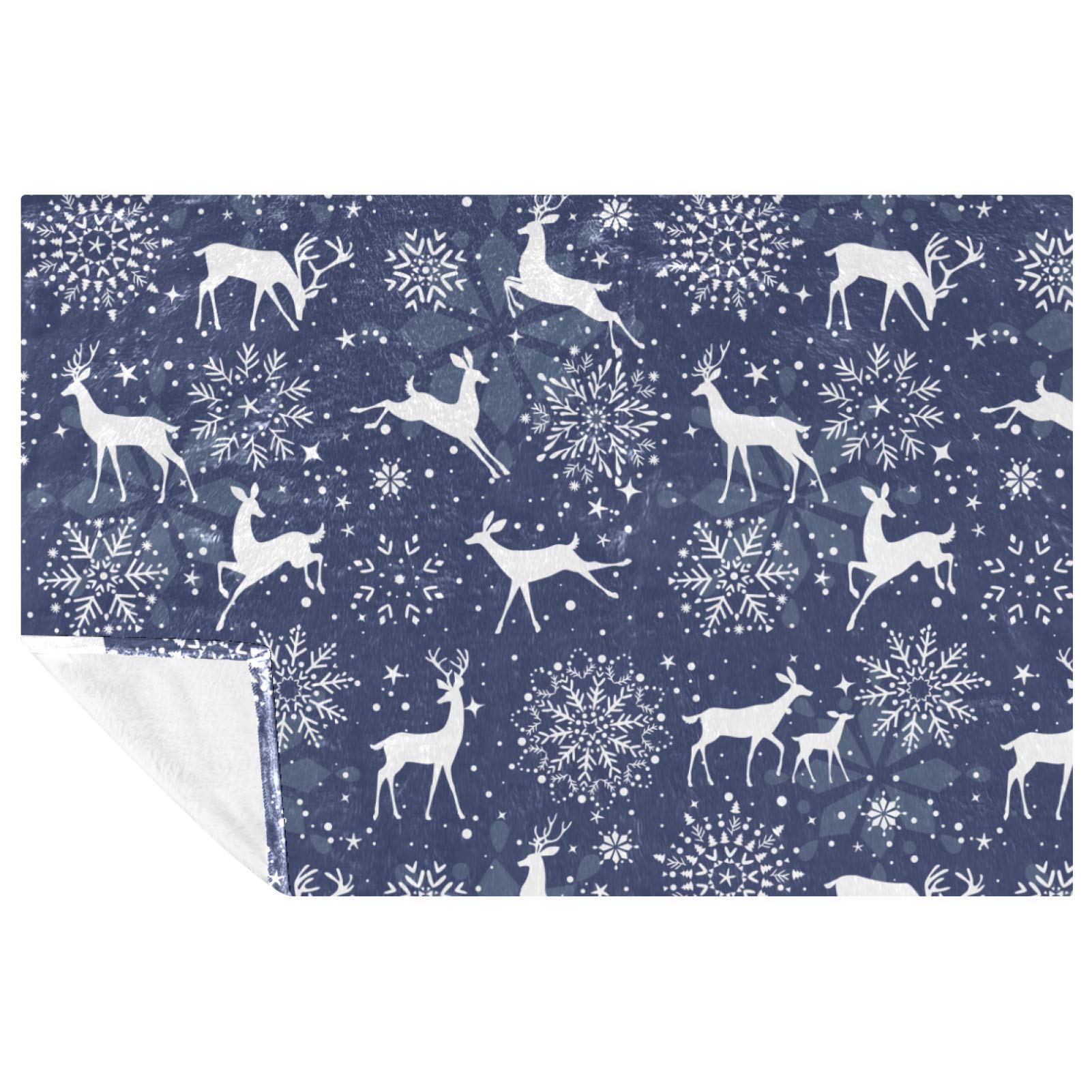 Couverture douce contre le froid plaid cerf d'hiver chaud canapé et lit