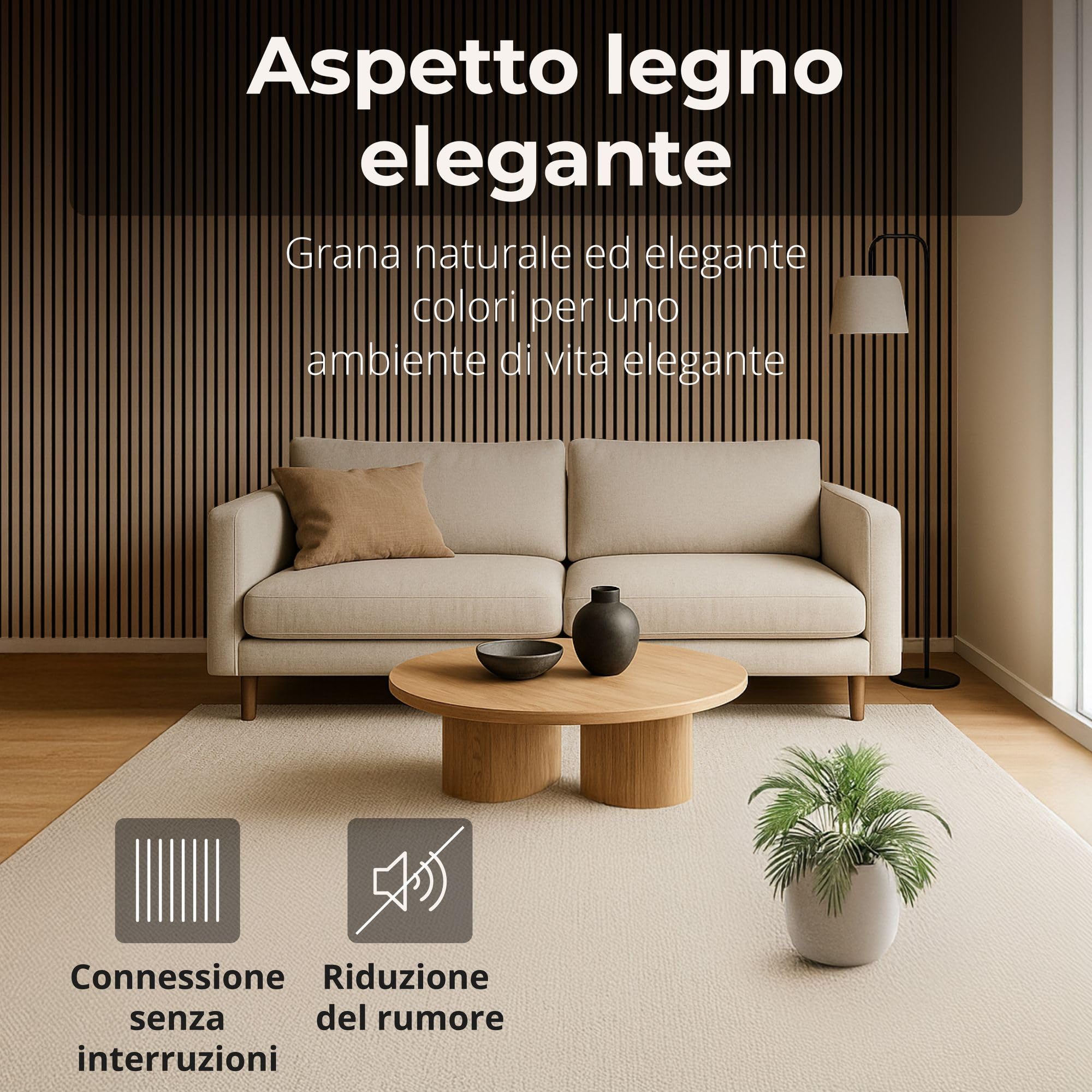 4 pannelli acustici in legno 120x60 cm con lamelle rovere chiaro – pannelli da parete per ridurre il riverbero in casa e in ufficio – rivestimento parete 3D interno