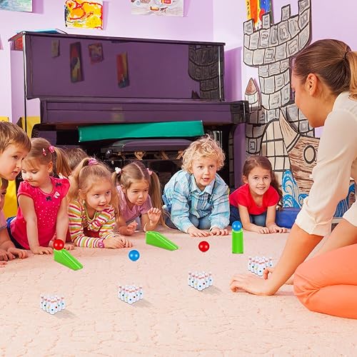 Miniatura 6 de Kathfly Recuerdos de fiesta de bolos para niños mini juego de bolos con bolos en miniatura rampa boliche bolos mini juegos juegos de bolos de mesa