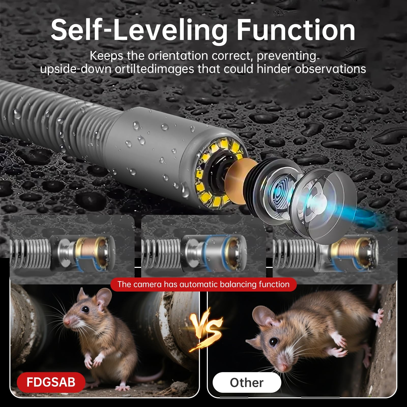 Sewer Camera 512Hz Locator Pipeline Detector 66FT/20M — Amazon image 3
