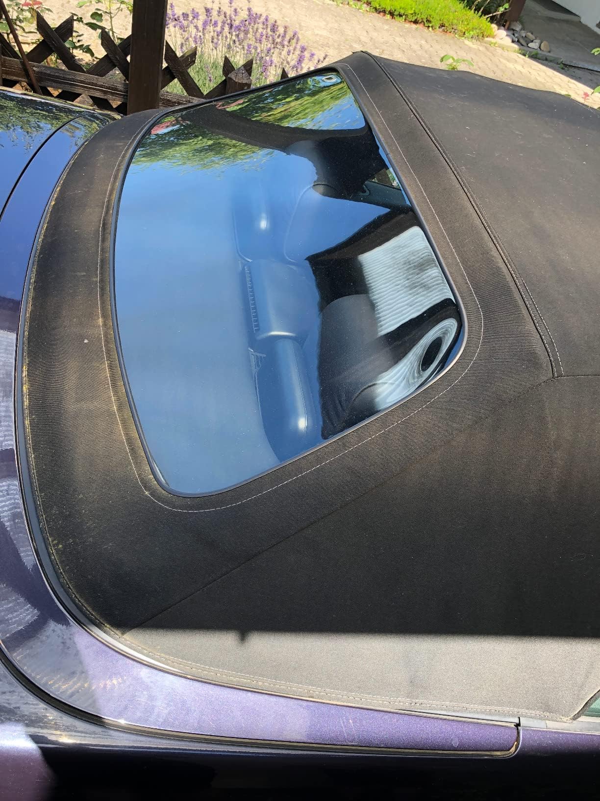 BMW E36 Cabrio Heckscheibe mit Reißverschluss in Schwarz, Praktisch, Glas, Zipper, Auto