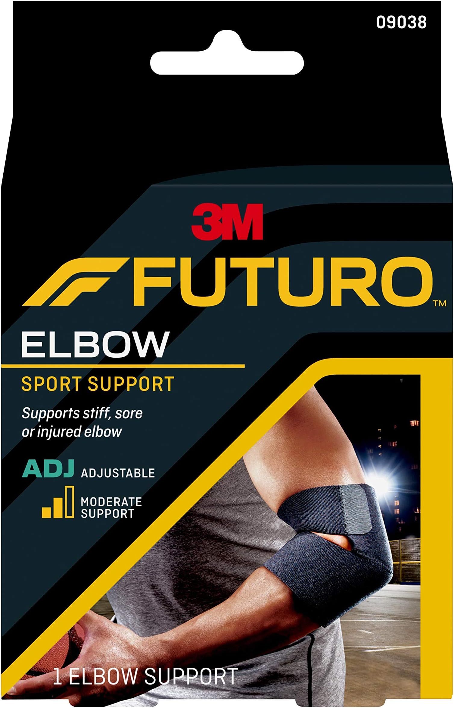 Tennis Elbow Strap Adjustable size, 1 unit/pack | Black color 45975ENR | Applies targeted pressure to elbows or fore arm | Elbow support