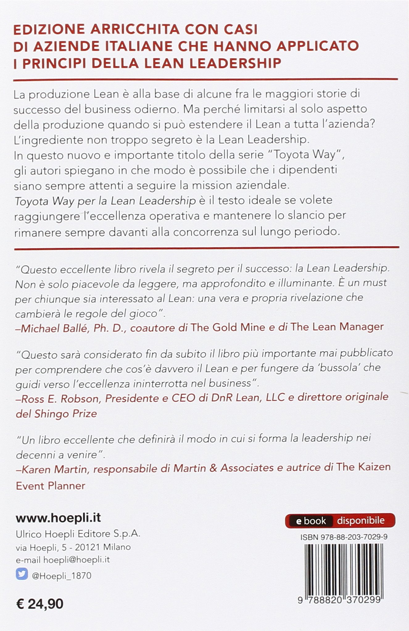 Toyota way per la lean leadership. Raggiungere e mantenere l'eccellenza in azienda