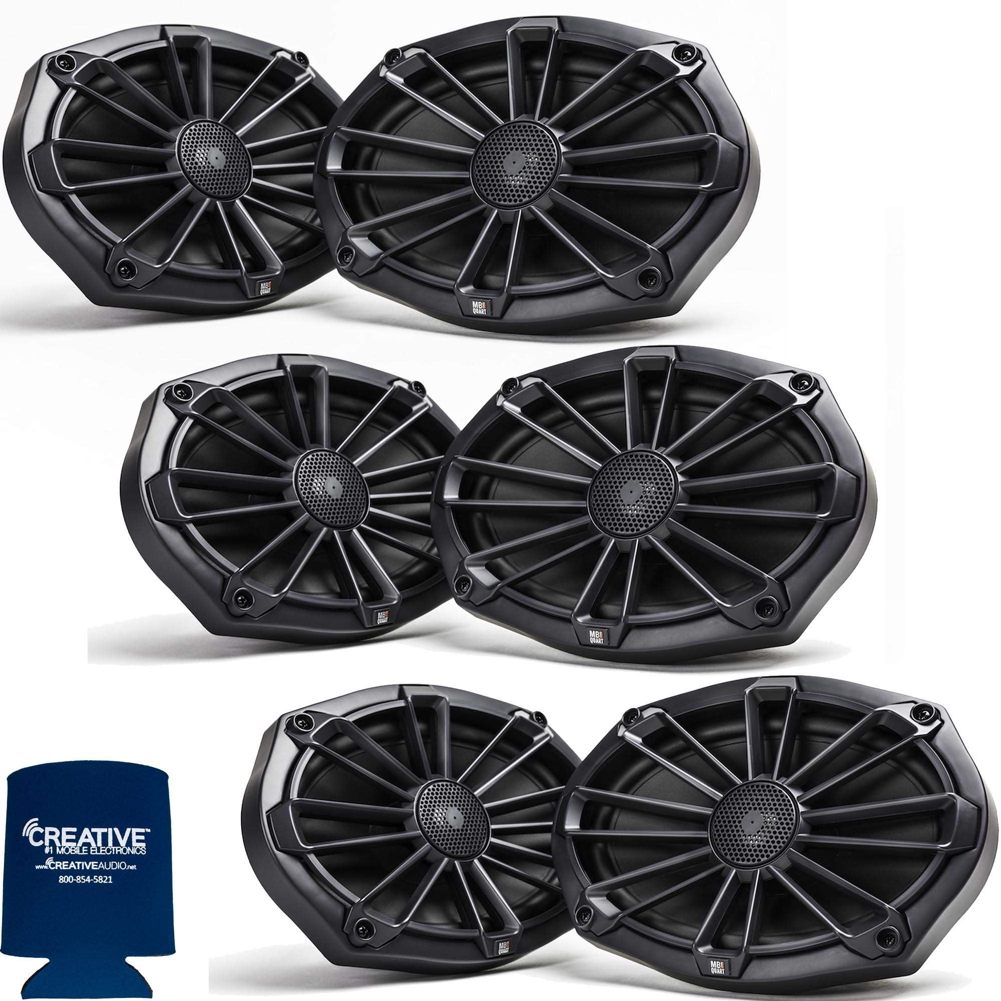 MB QuartBundle- 3 Pairs of NP1-169 6x9 Premium Marine Speakers (Black Frame with Black, Silver and White Grills Included)