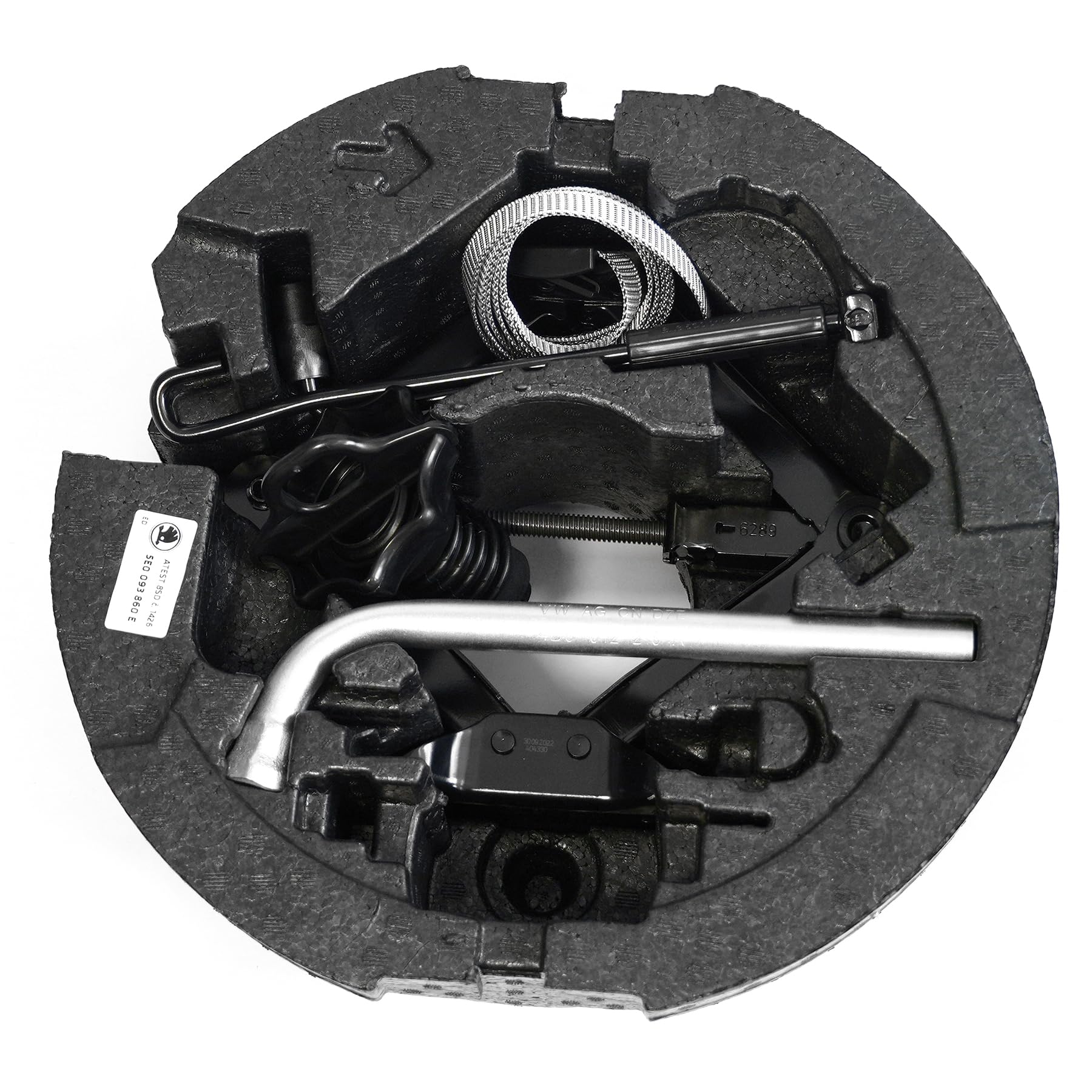 Skoda 5E0093860E Werkzeug Reserverad Notrad Wagenheber Füllstück Pannenhilfe *** nur für Grundmodell ***