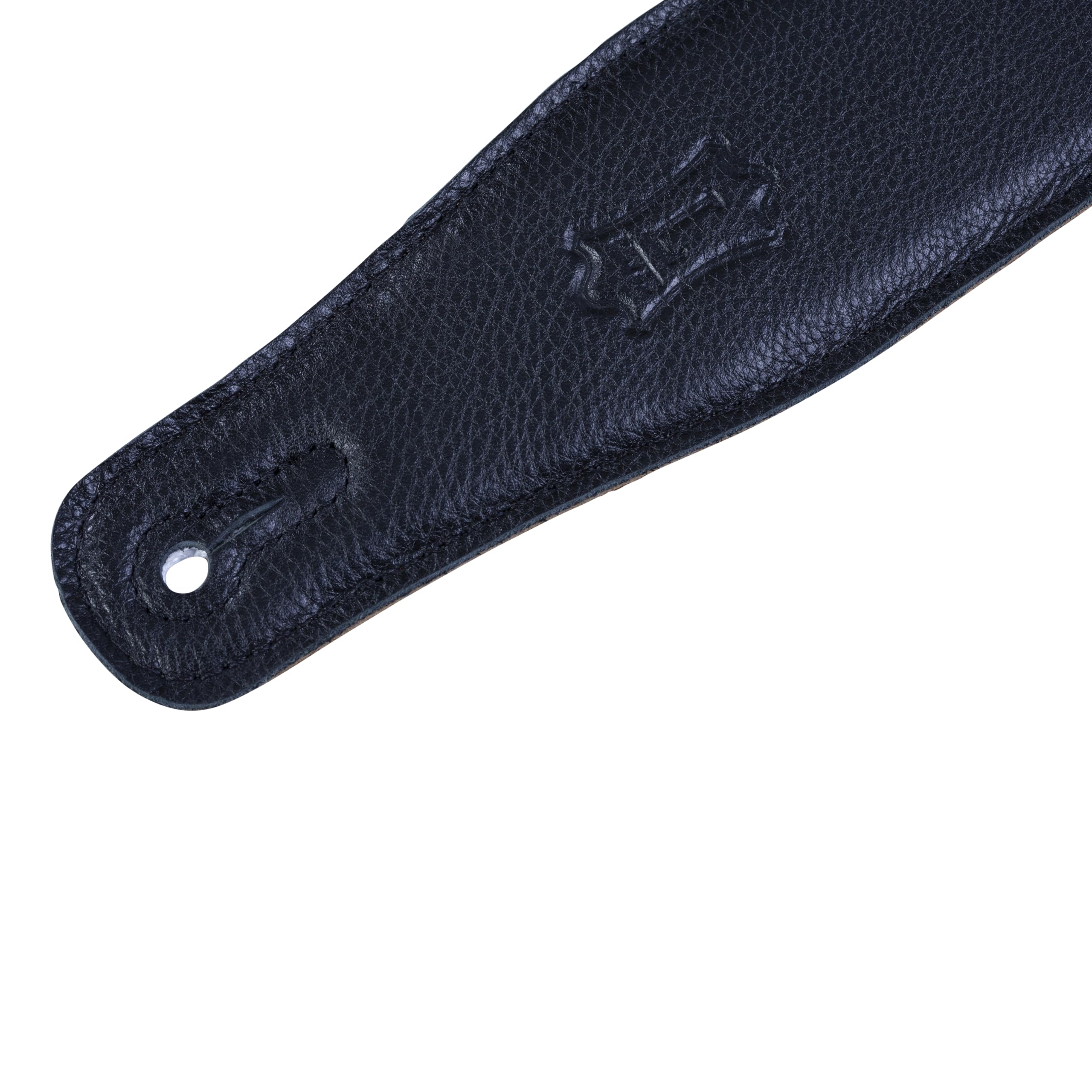 Levy's Skórzane paski na gitarę 6,5 cm (6,5") bardzo długi i wyściełany skórzany pasek do gitary; regulowany 99 cm - 163 cm | czarny (M26GF-XL-BLK)