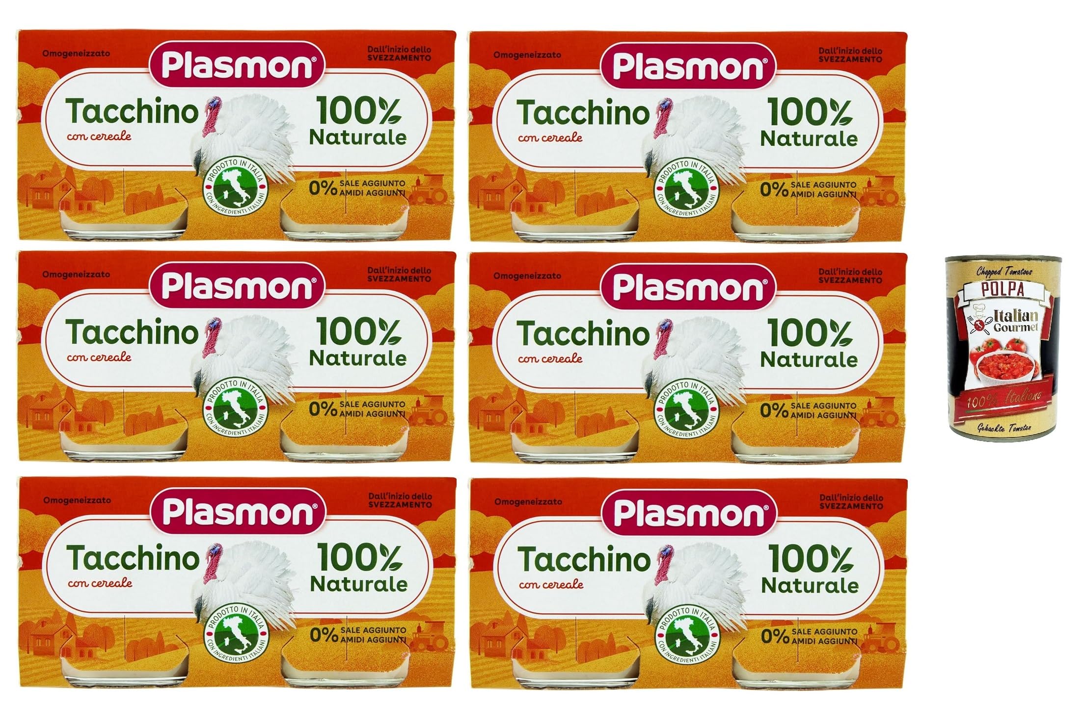 Plasmon Carne Tacchino e cereale 6x (2x80g) Italian Gourmet polpa 400g
