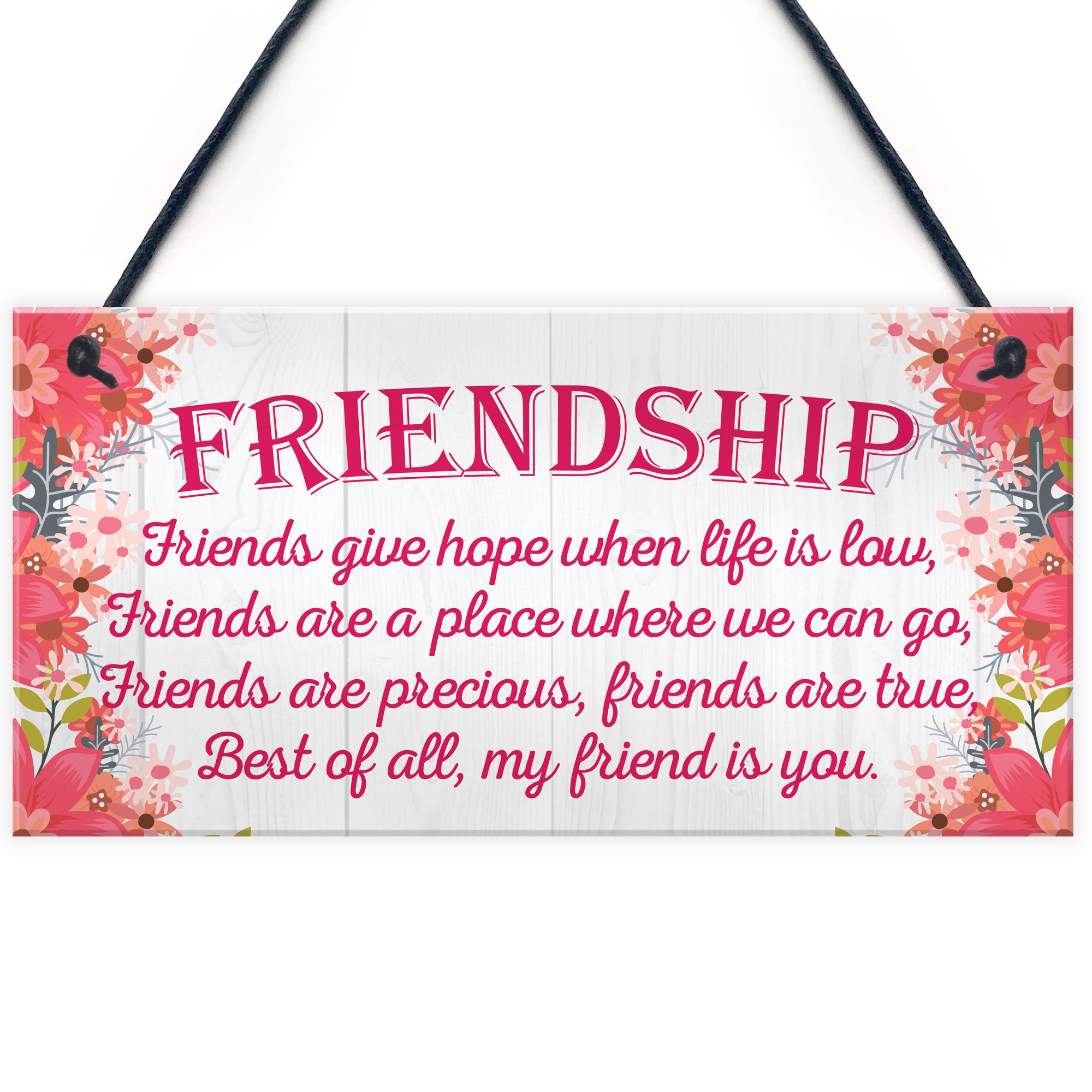 Red Ocean My Friend Is You Friendship Best Friends Love Gift Hanging Plaque Home Present Sign