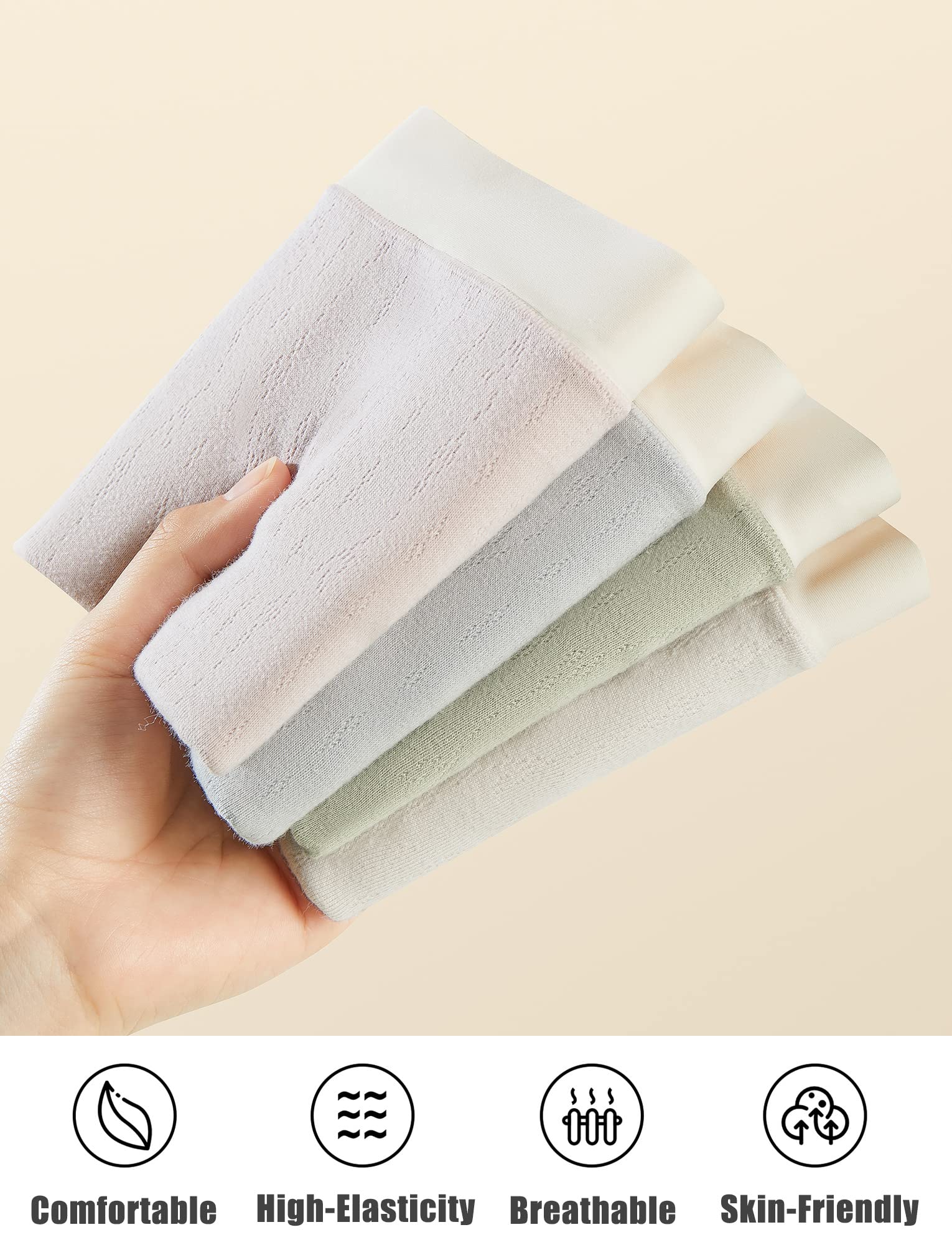 FEOYA - Bragas de maternidad para mujer, de algodón, talla grande, cintura alta, sin costuras, paquete de 3 - Multi color - Large